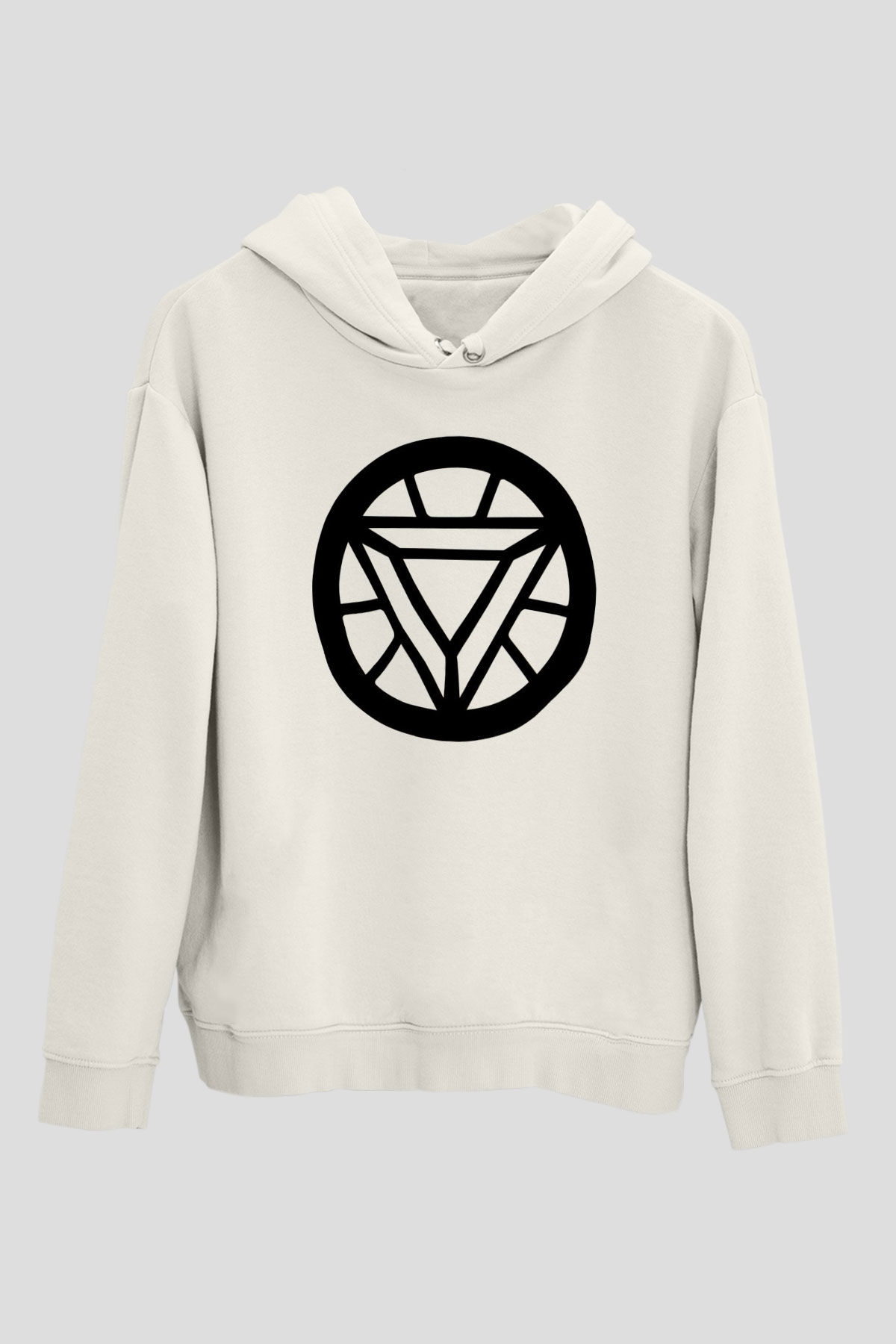 Iron Man Beyaz Unisex Hoodie