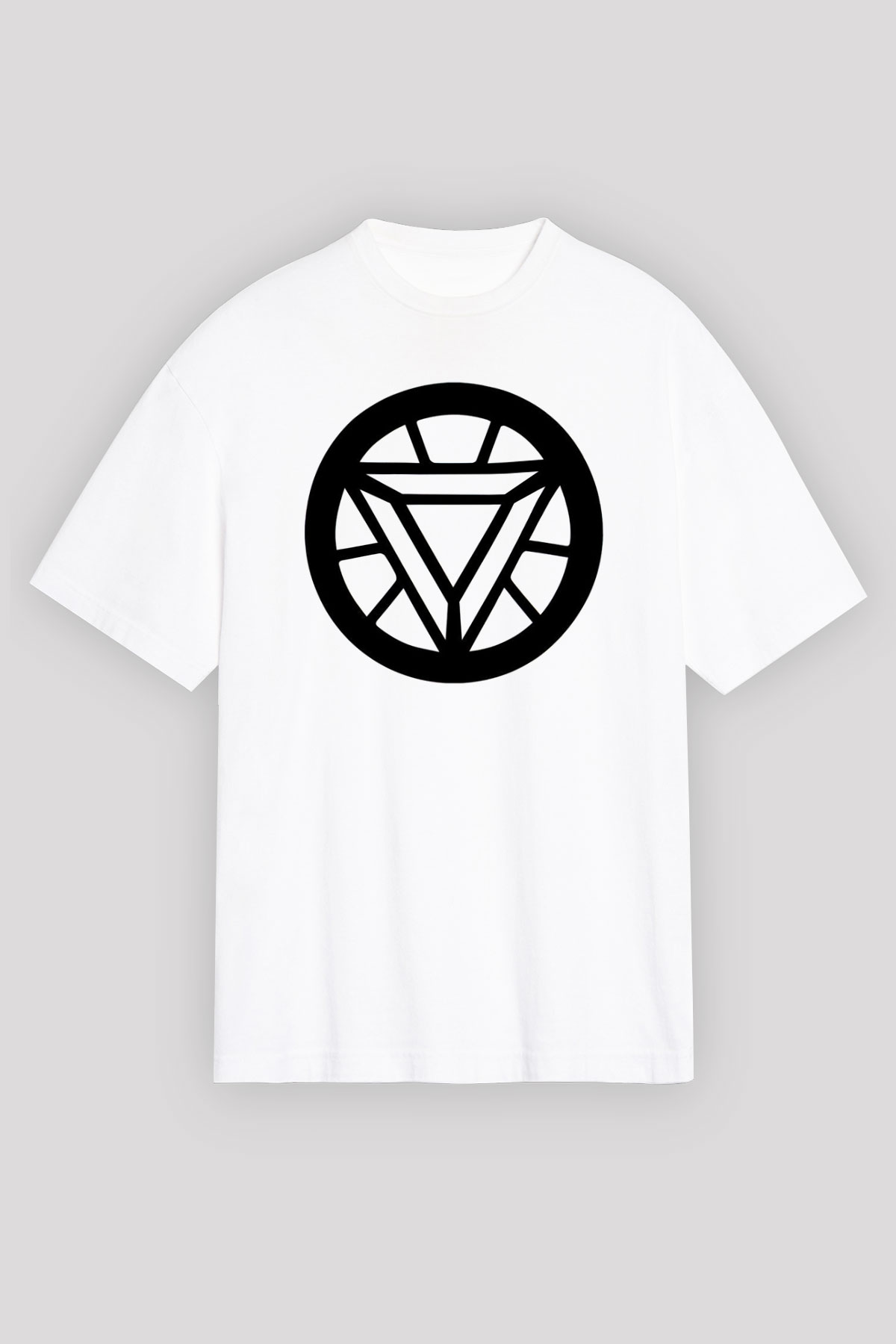 Iron Man Beyaz Unisex Oversize Tişört T-Shirt