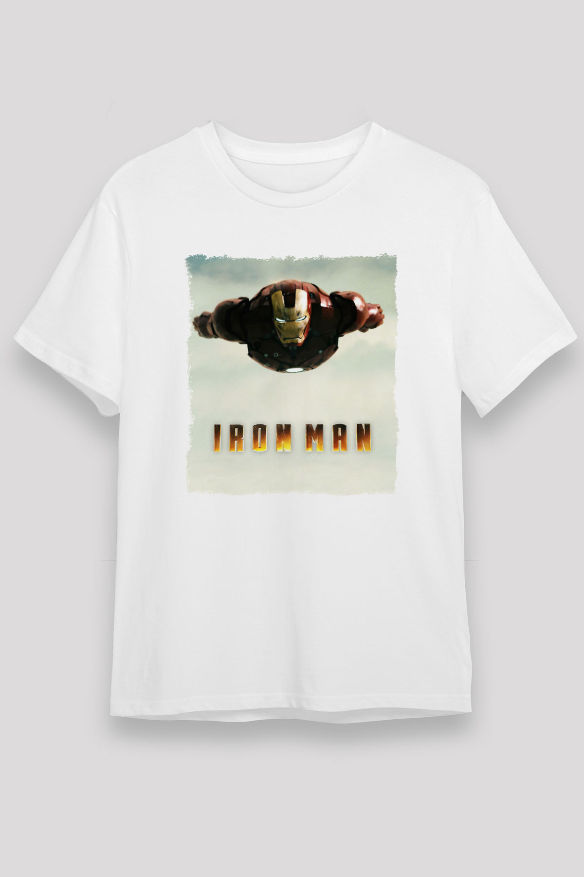Iron Man Beyaz Unisex Tişört T-Shirt