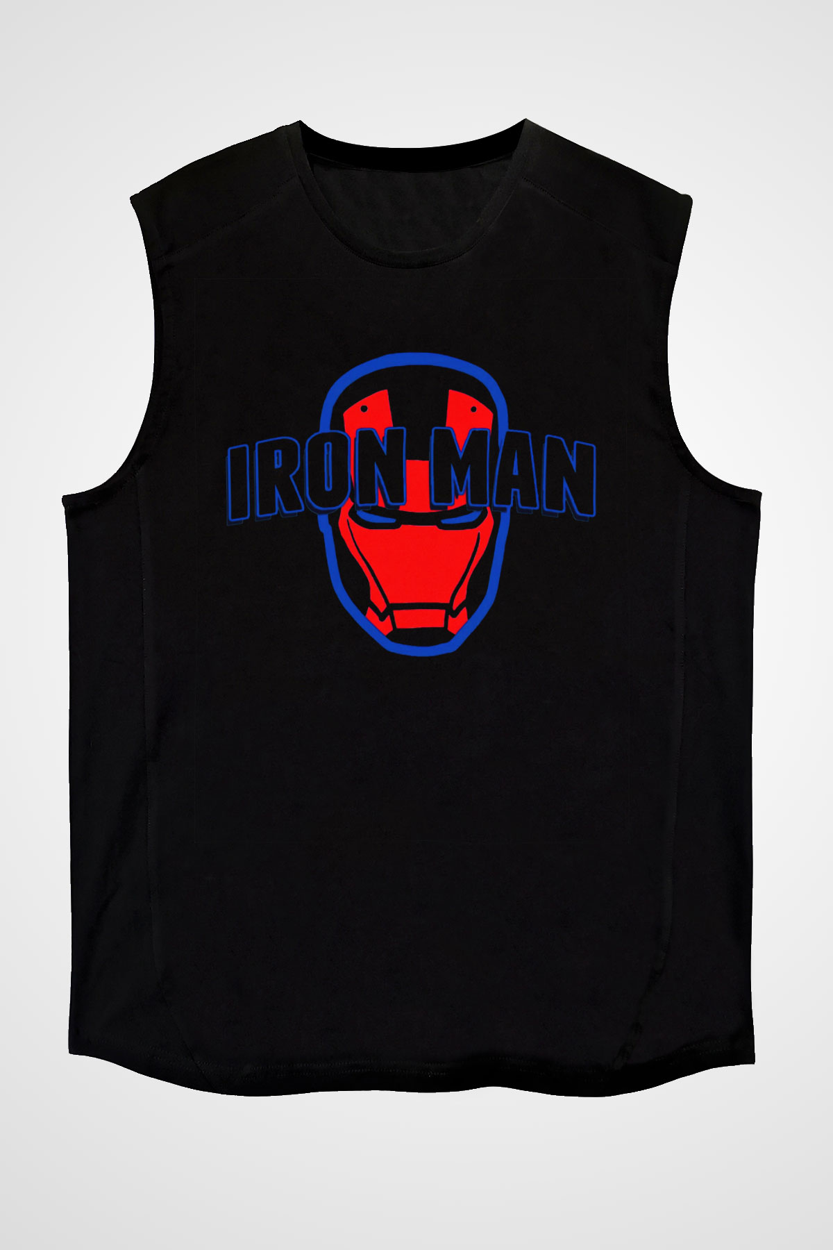 Iron Man Siyah Unisex Kolsuz Tişört