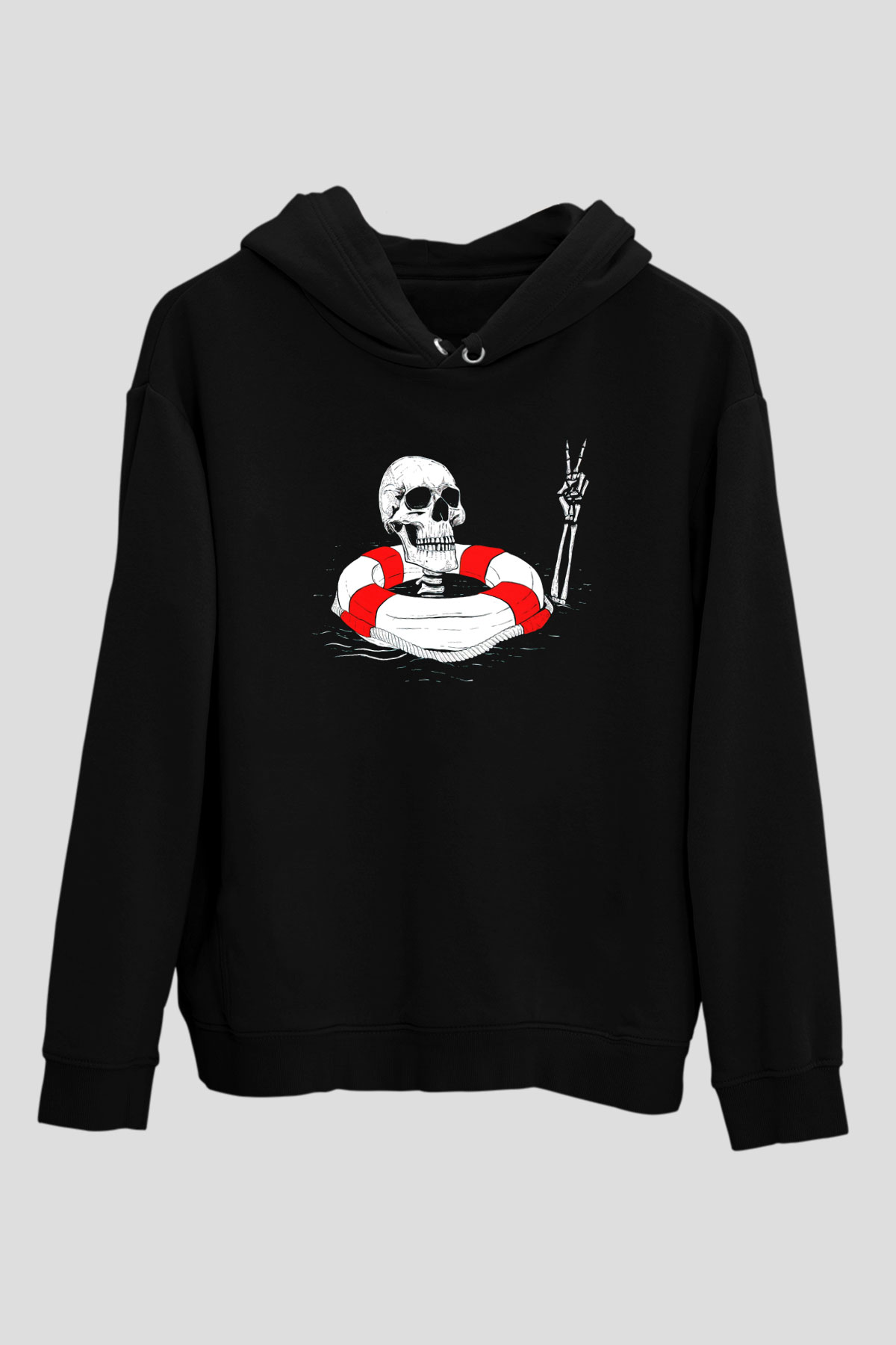 İskeletSiyah  Unisex Hoodie