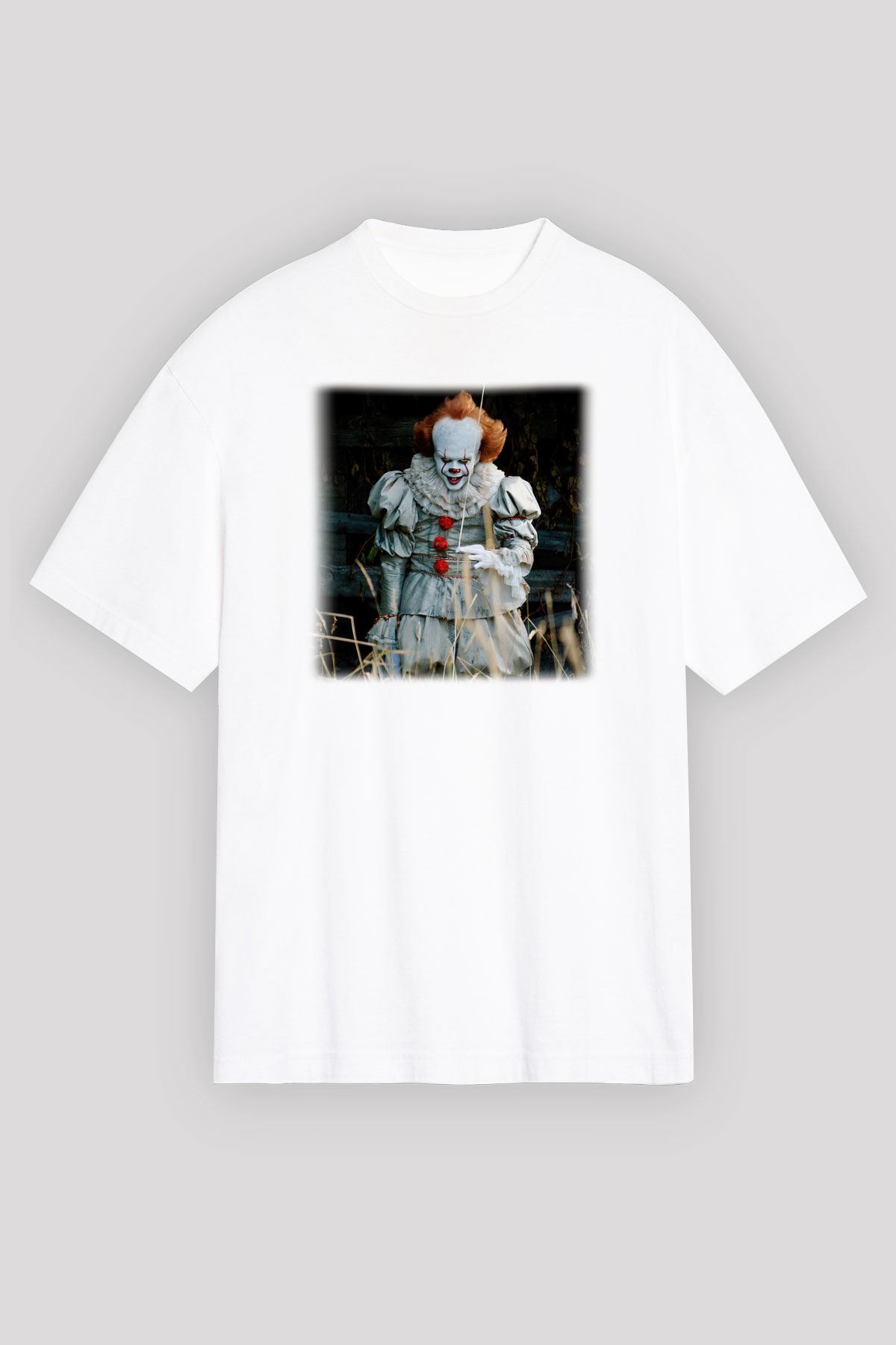 It Beyaz Unisex Oversize Tişört T-Shirt