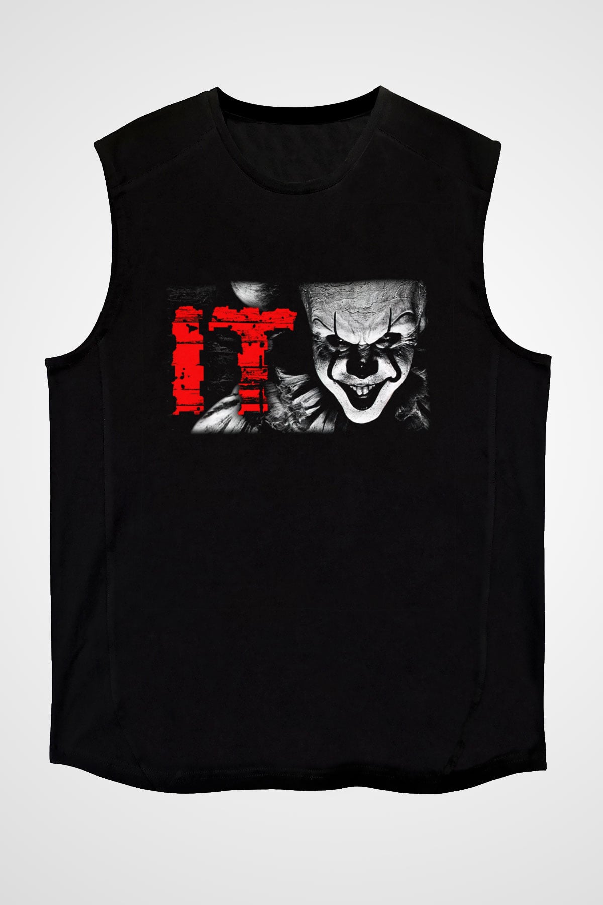 It Siyah Unisex Kolsuz Tişört