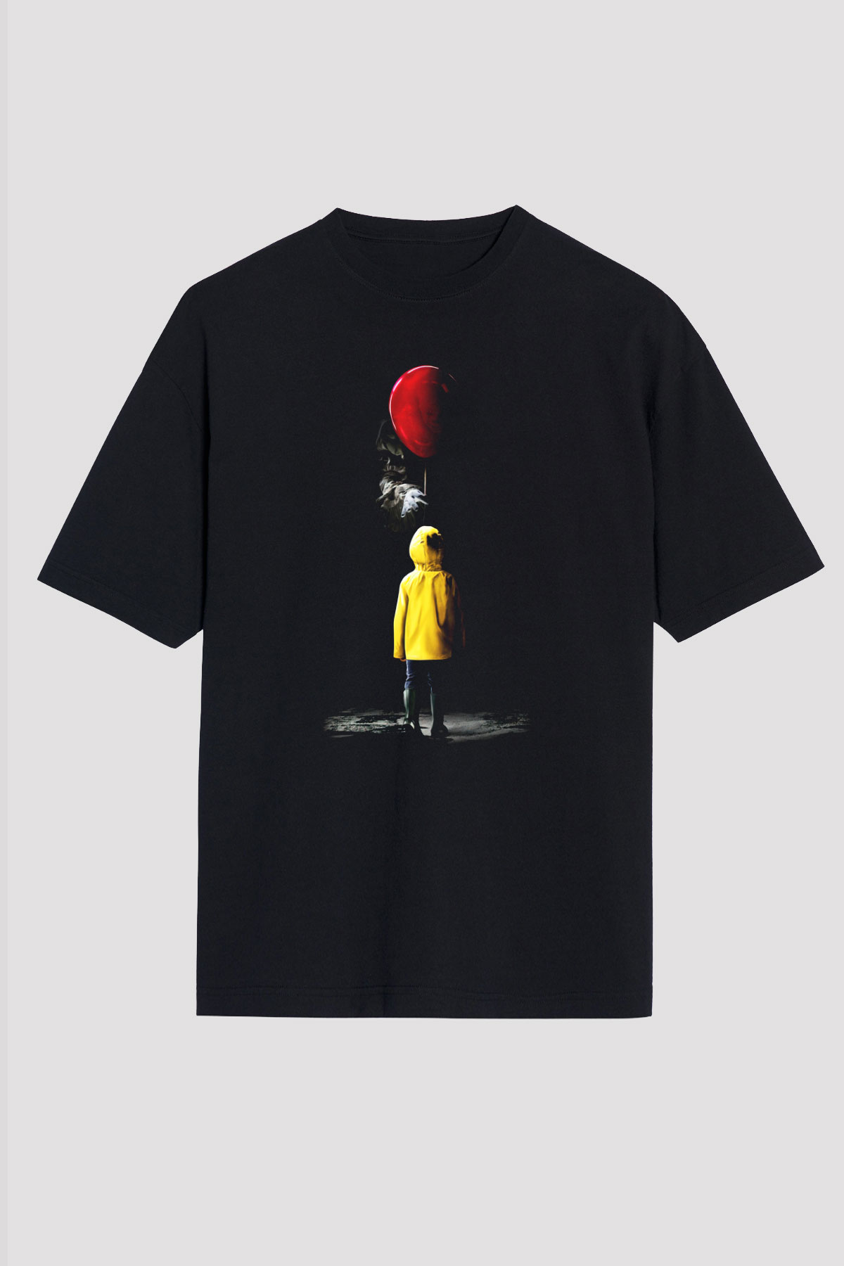 It Siyah Unisex Oversize Tişört T-Shirt