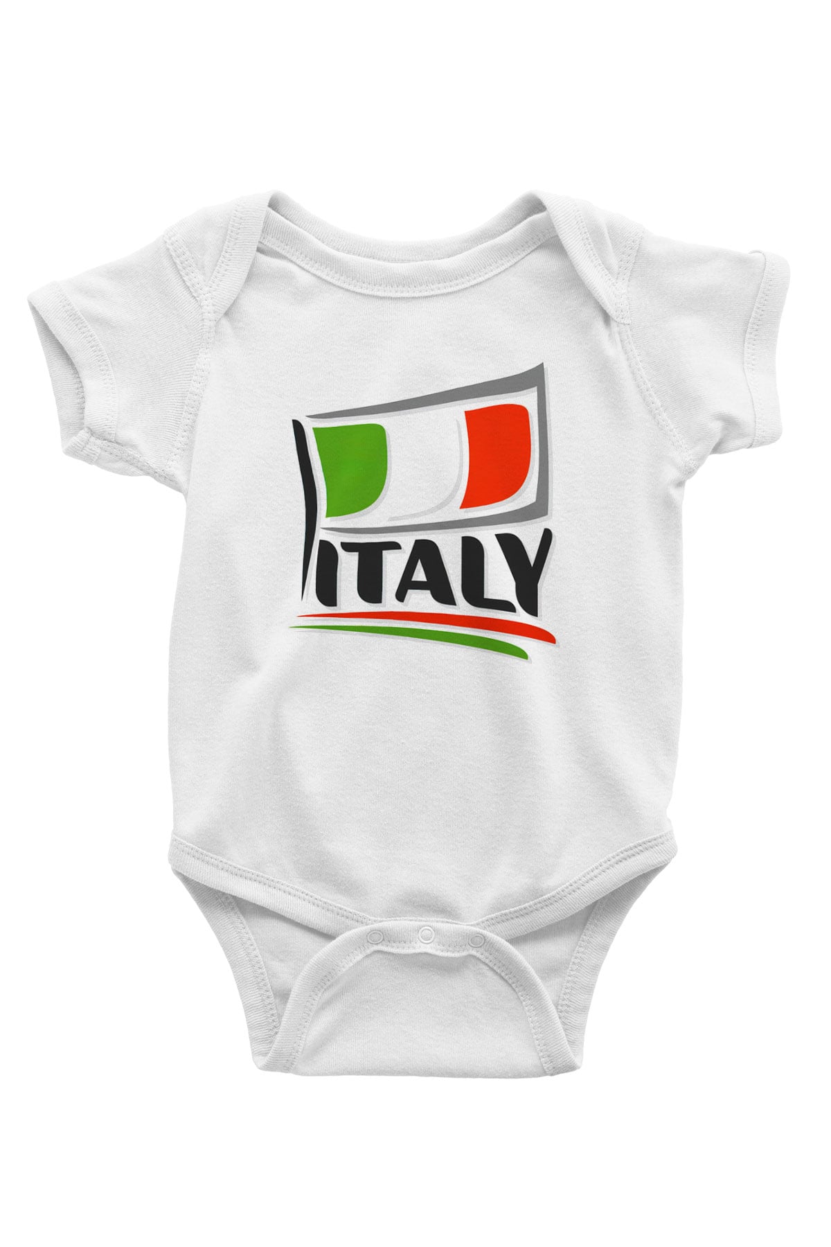 İtalya Baskılı Beyaz Unisex Bebek Body - Zıbın