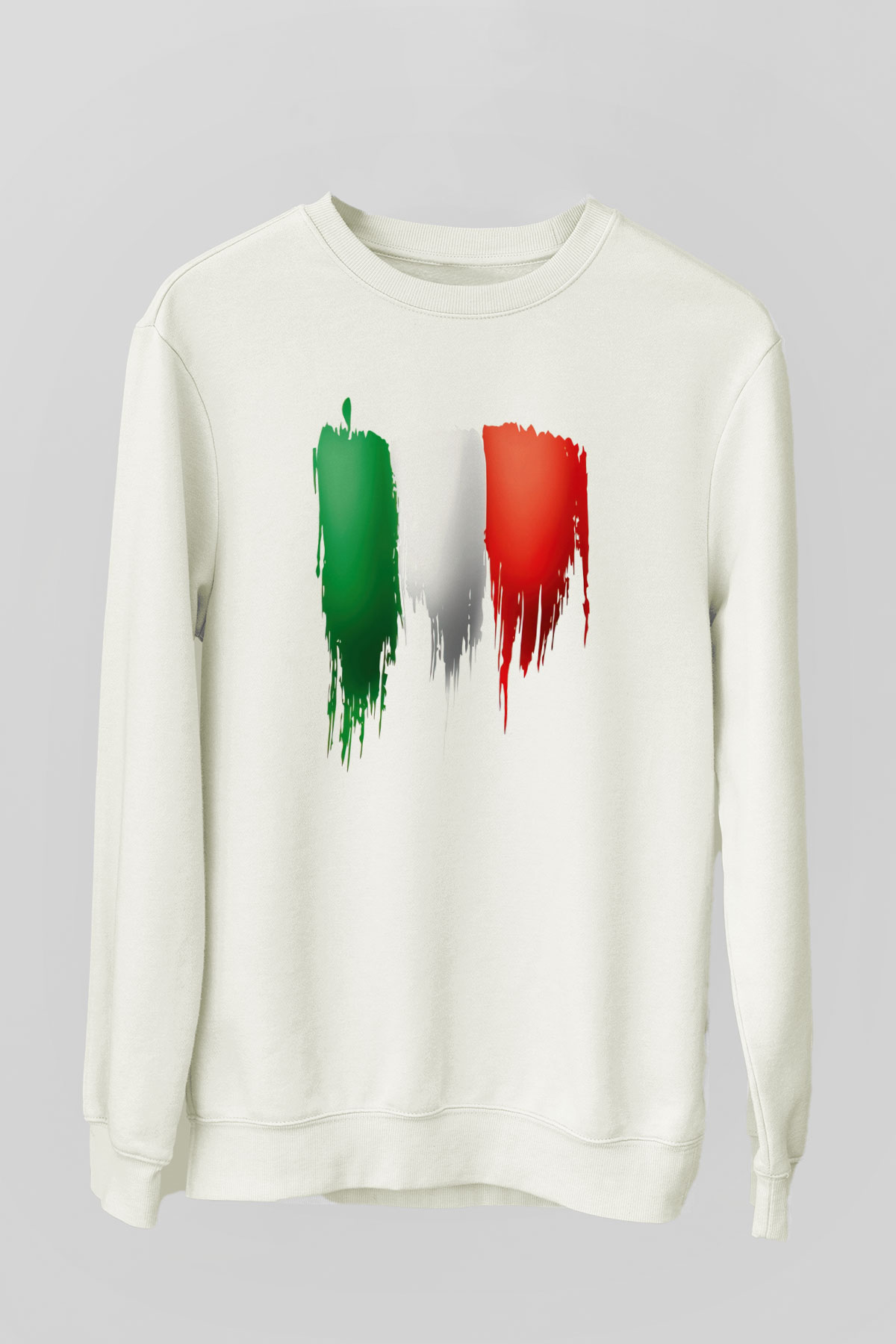 İtalya Beyaz Unisex Sweatshirt