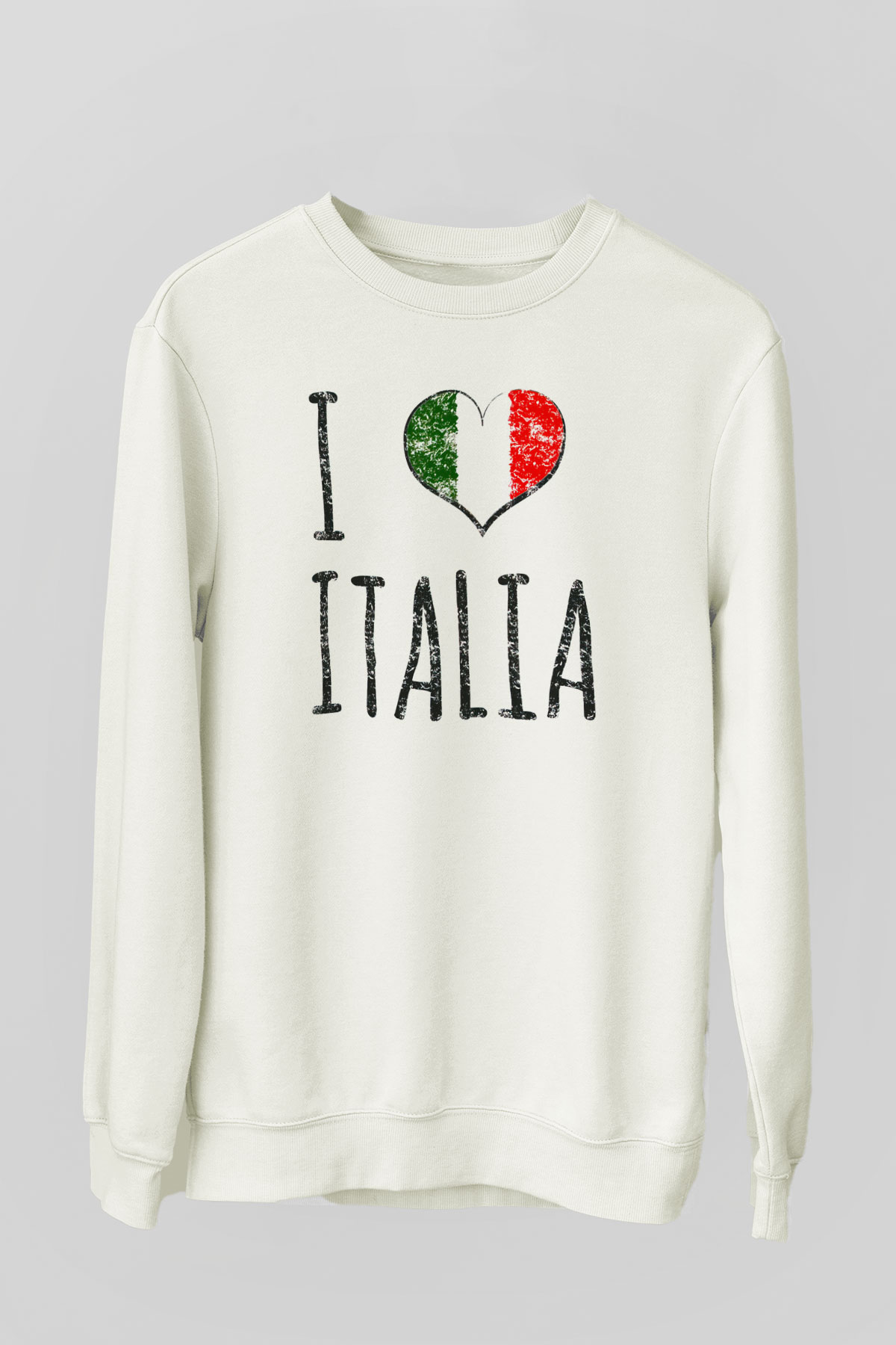İtalya Beyaz Unisex Sweatshirt