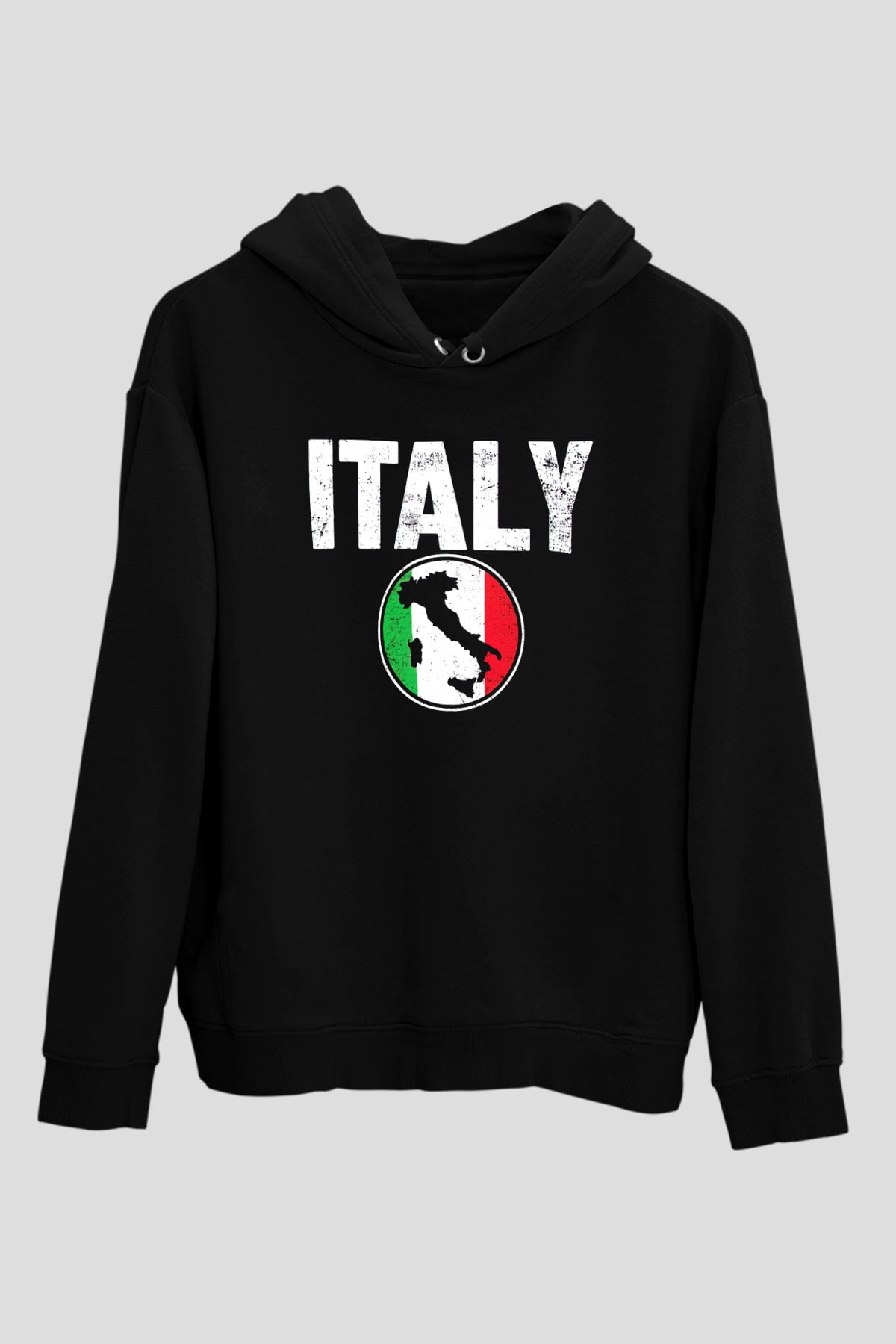 İtalya Siyah Unisex Hoodie
