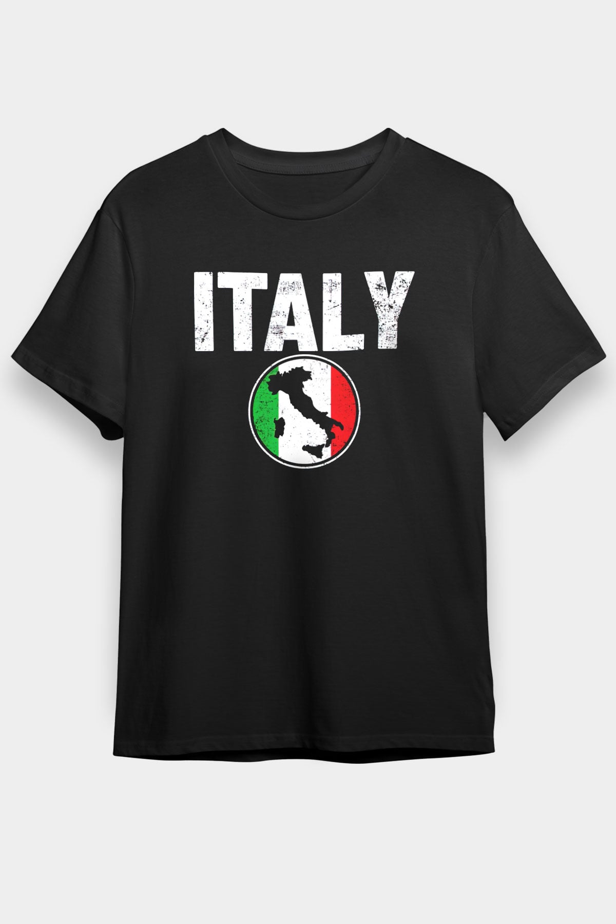 İtalya Siyah Unisex Tişört T-Shirt - TişörtFabrikası