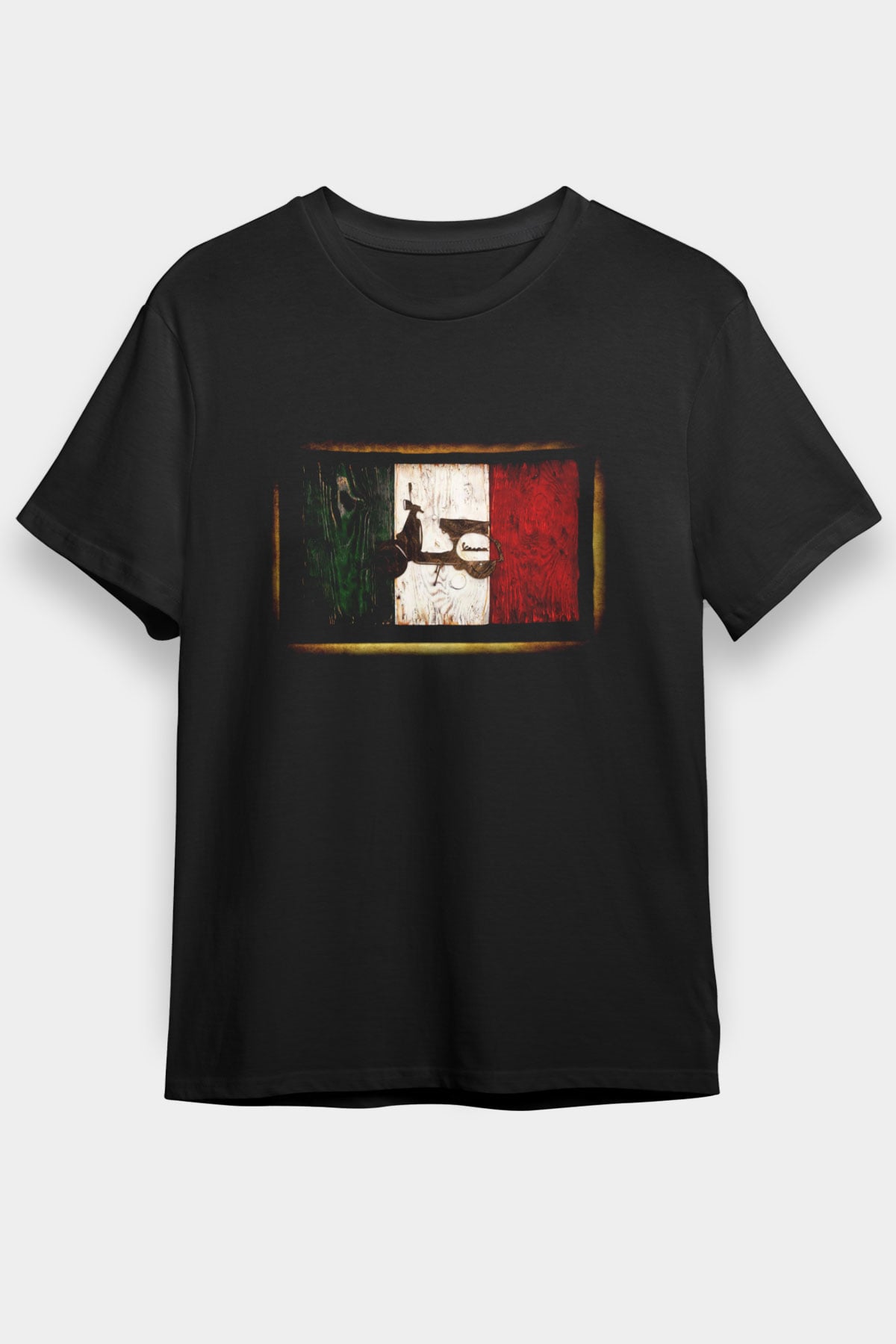 İtalya Siyah Unisex Tişört T-Shirt - TişörtFabrikası