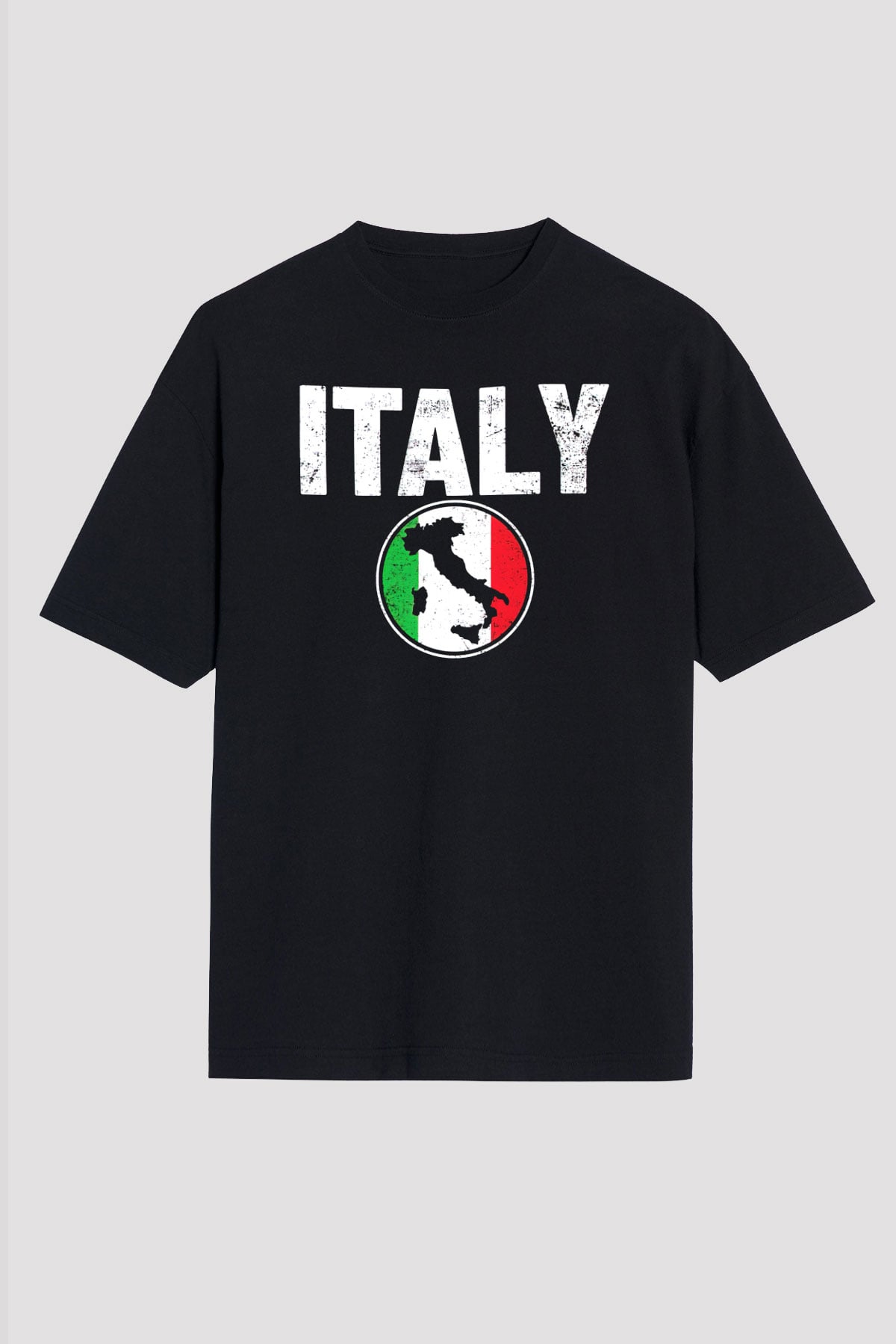 İtalya Siyah Unisex Tişört T-Shirt - TişörtFabrikası