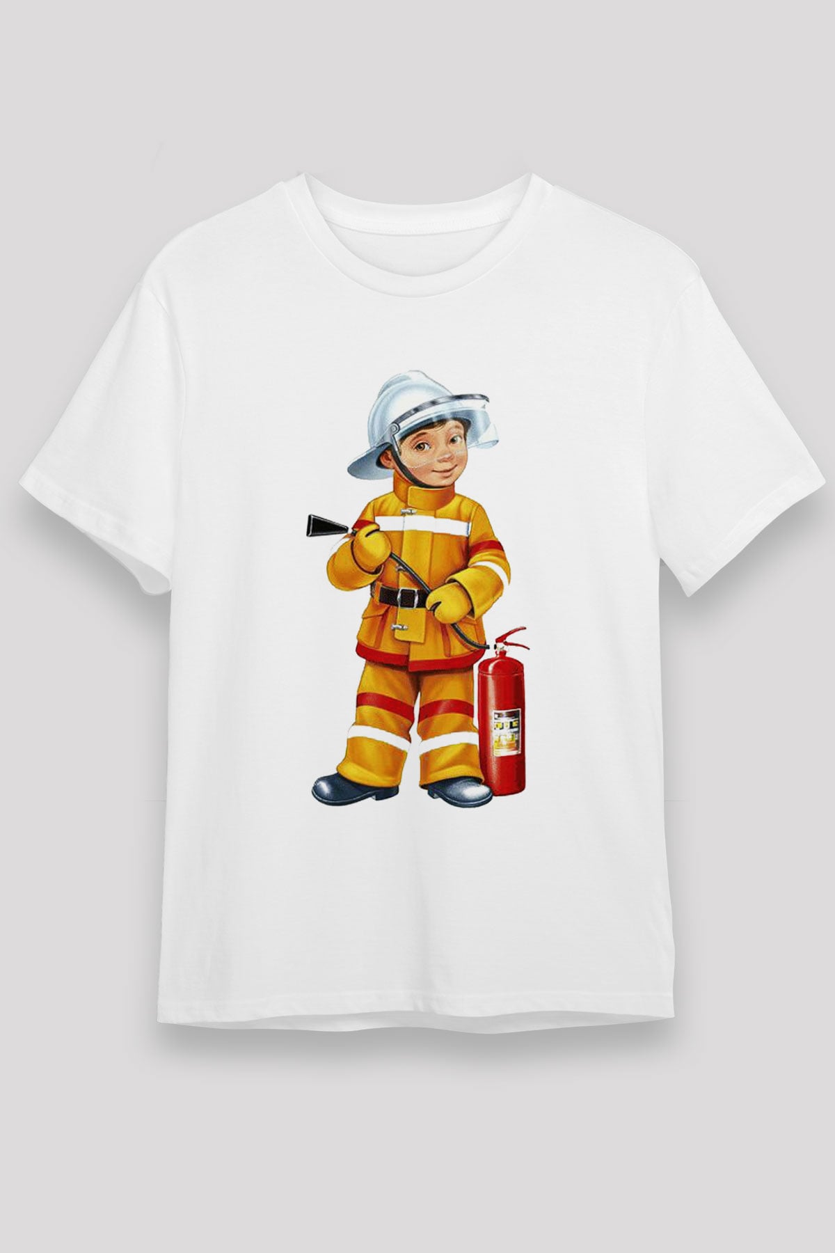 İtfaiyeci Beyaz Unisex Tişört T-Shirt - TişörtFabrikası