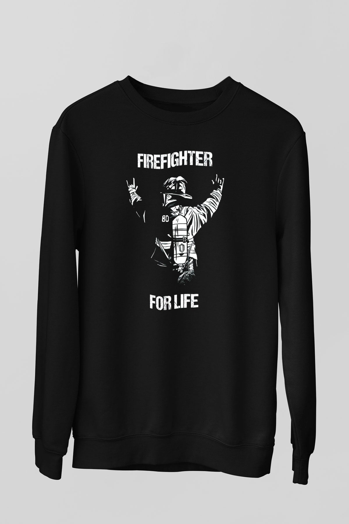 İtfaiyeci Siyah Unisex Sweatshirt
