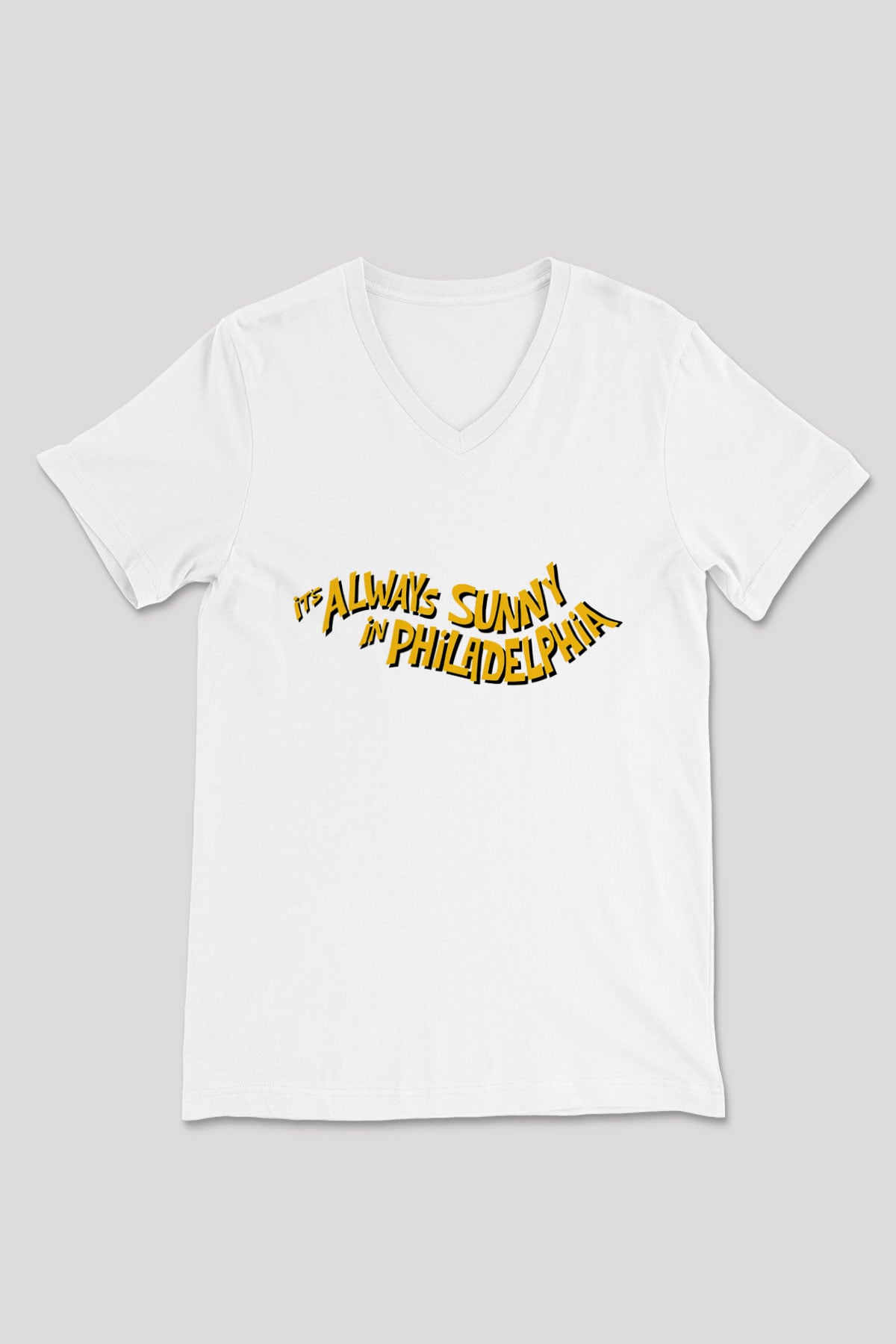 It's Always Sunny in Philadelphia Beyaz Unisex V Yaka Tişört T-Shirt