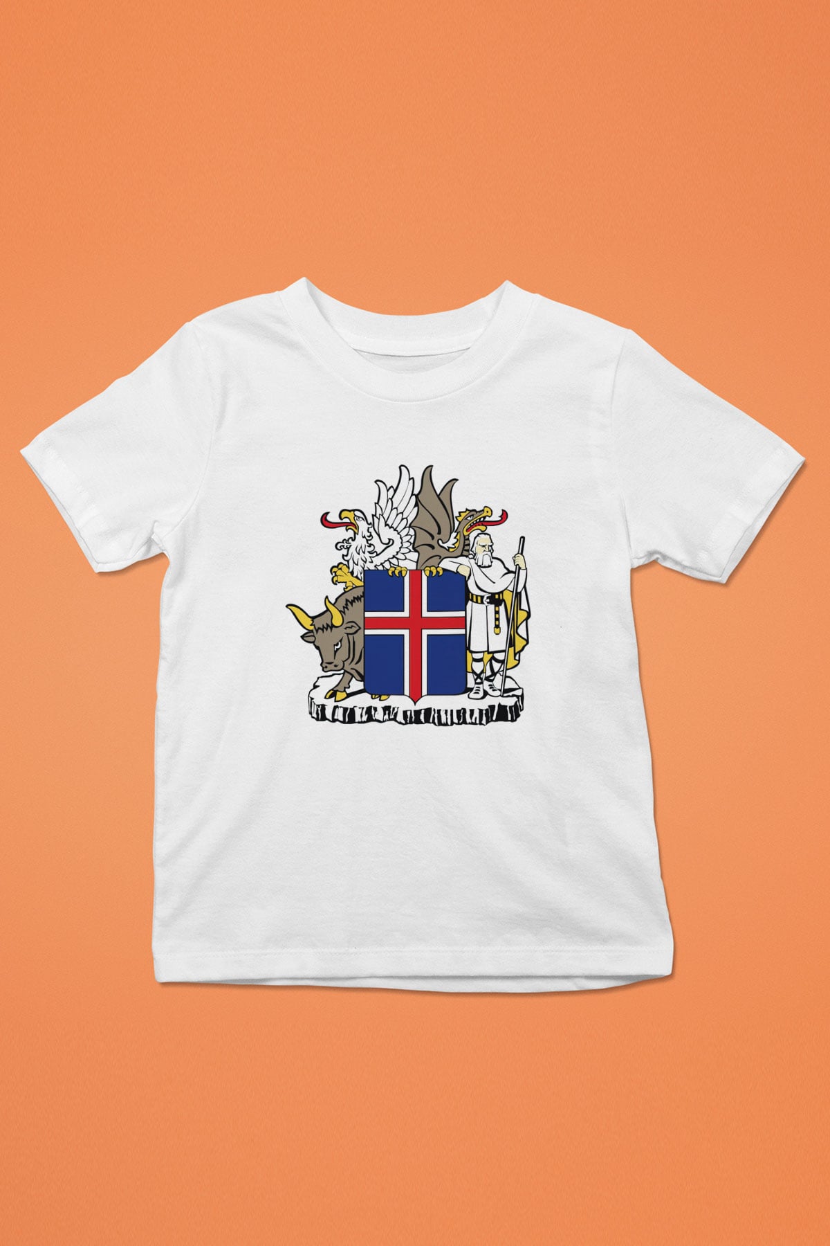 İzlanda Baskılı Beyaz Unisex Çocuk Tişört