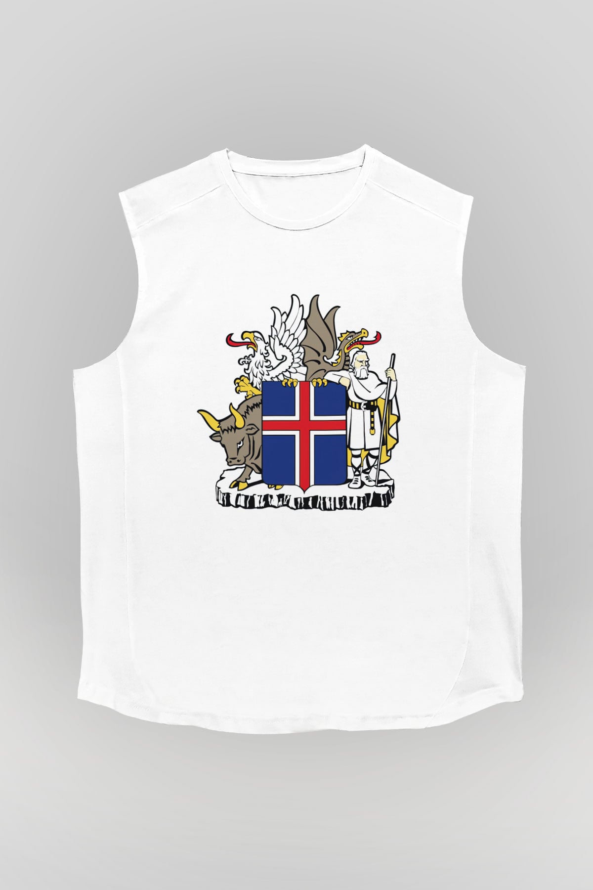 İzlanda Beyaz Unisex Kolsuz Tişört