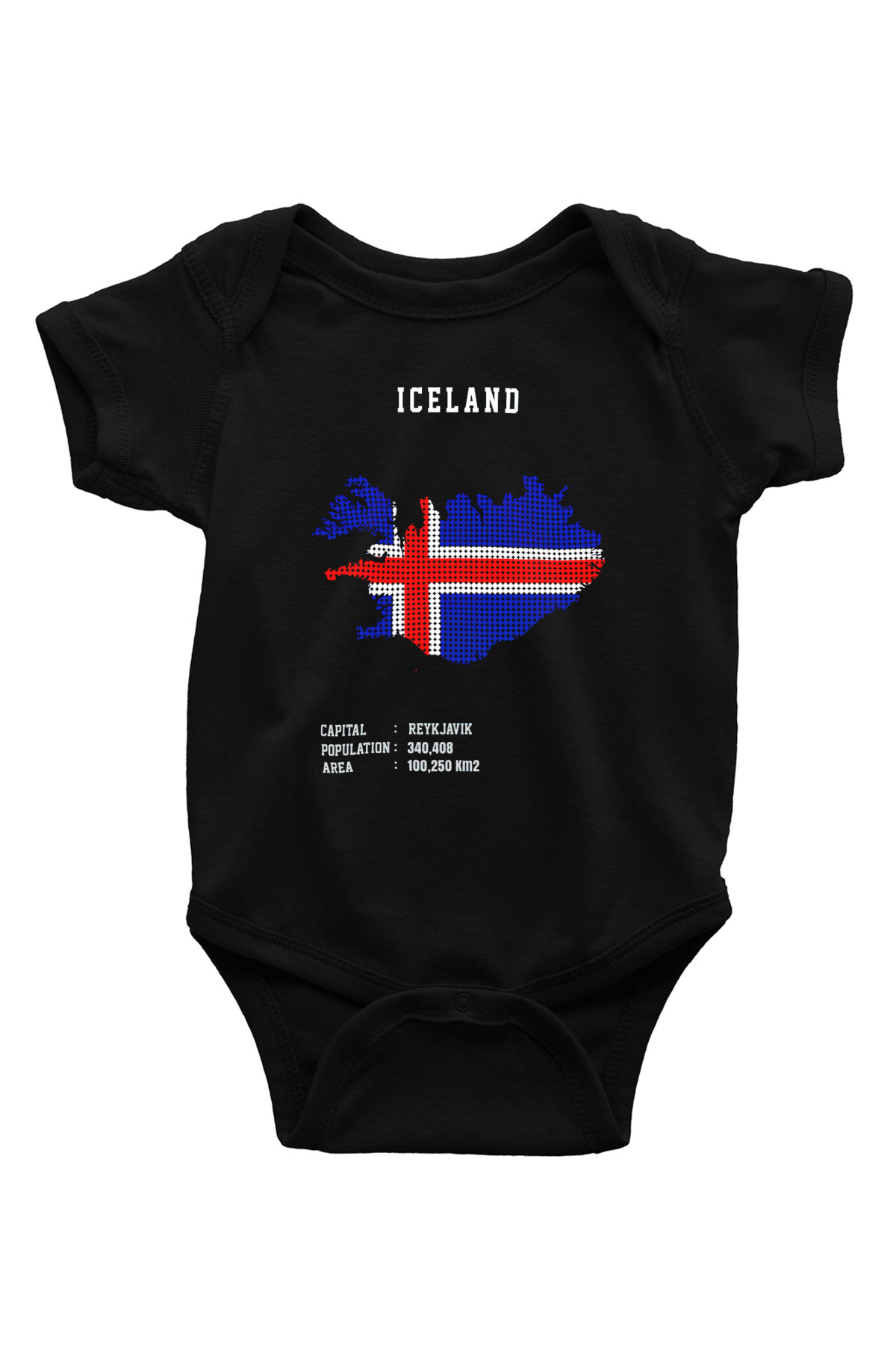 İzlanda Siyah Bebek Body - Zıbın