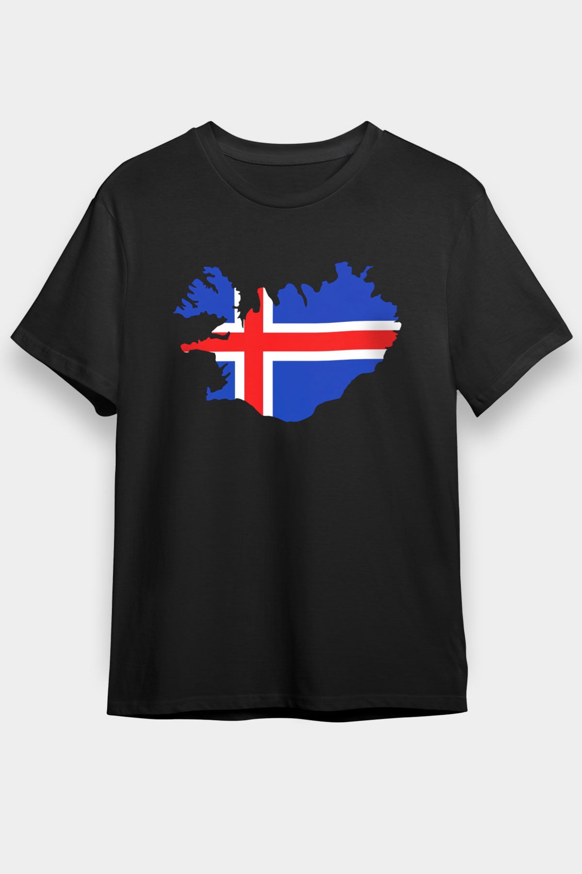 İzlanda Siyah Unisex Tişört T-Shirt - TişörtFabrikası