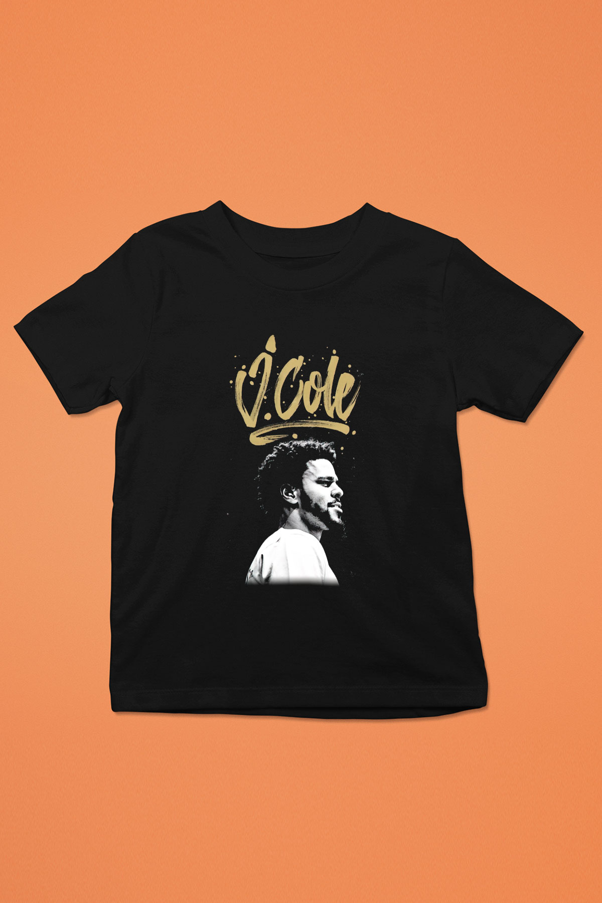 J. Cole Baskılı Siyah Unisex Çocuk Tişört
