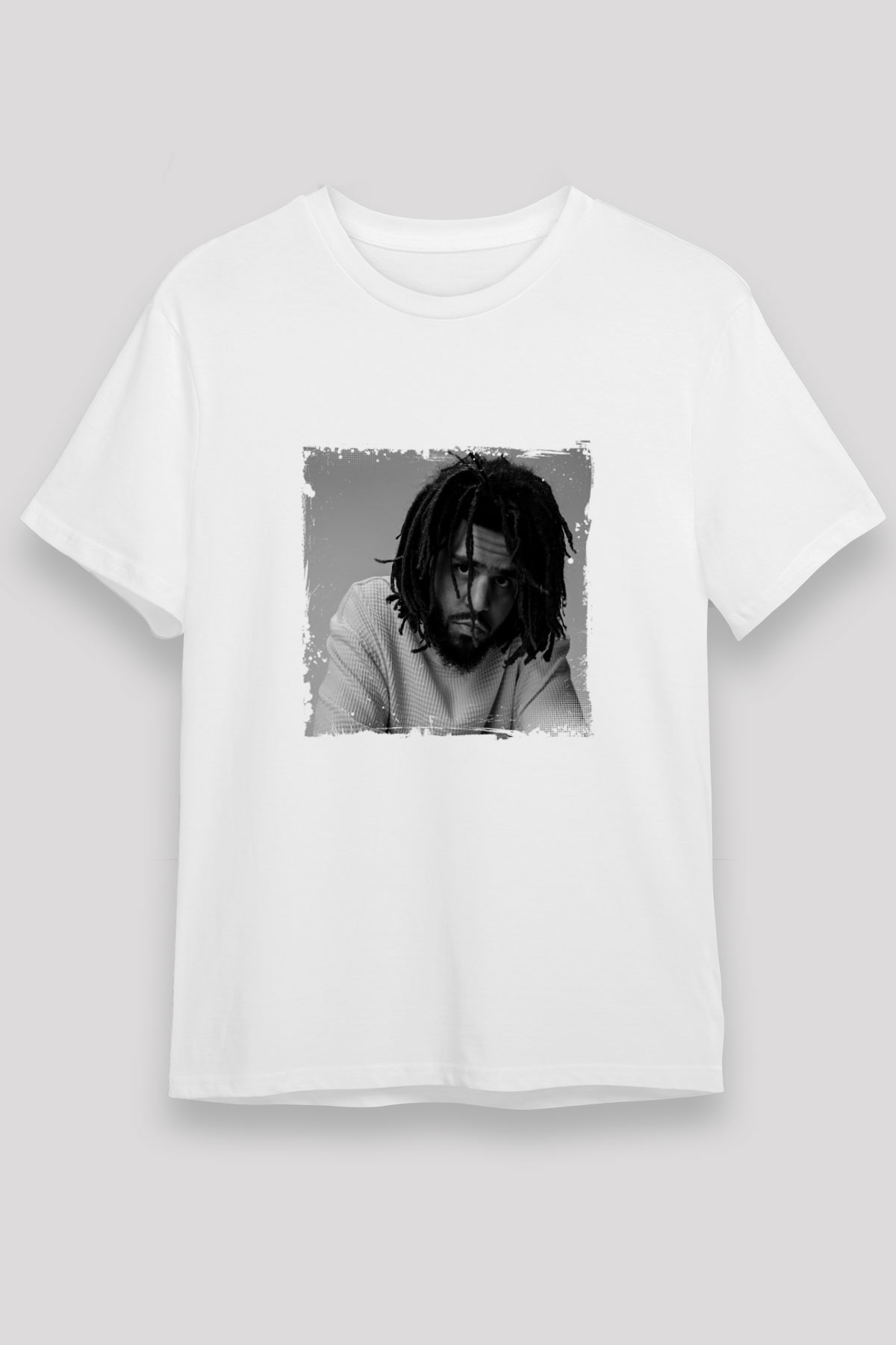 J. Cole Baskılı Unisex Beyaz Tişört