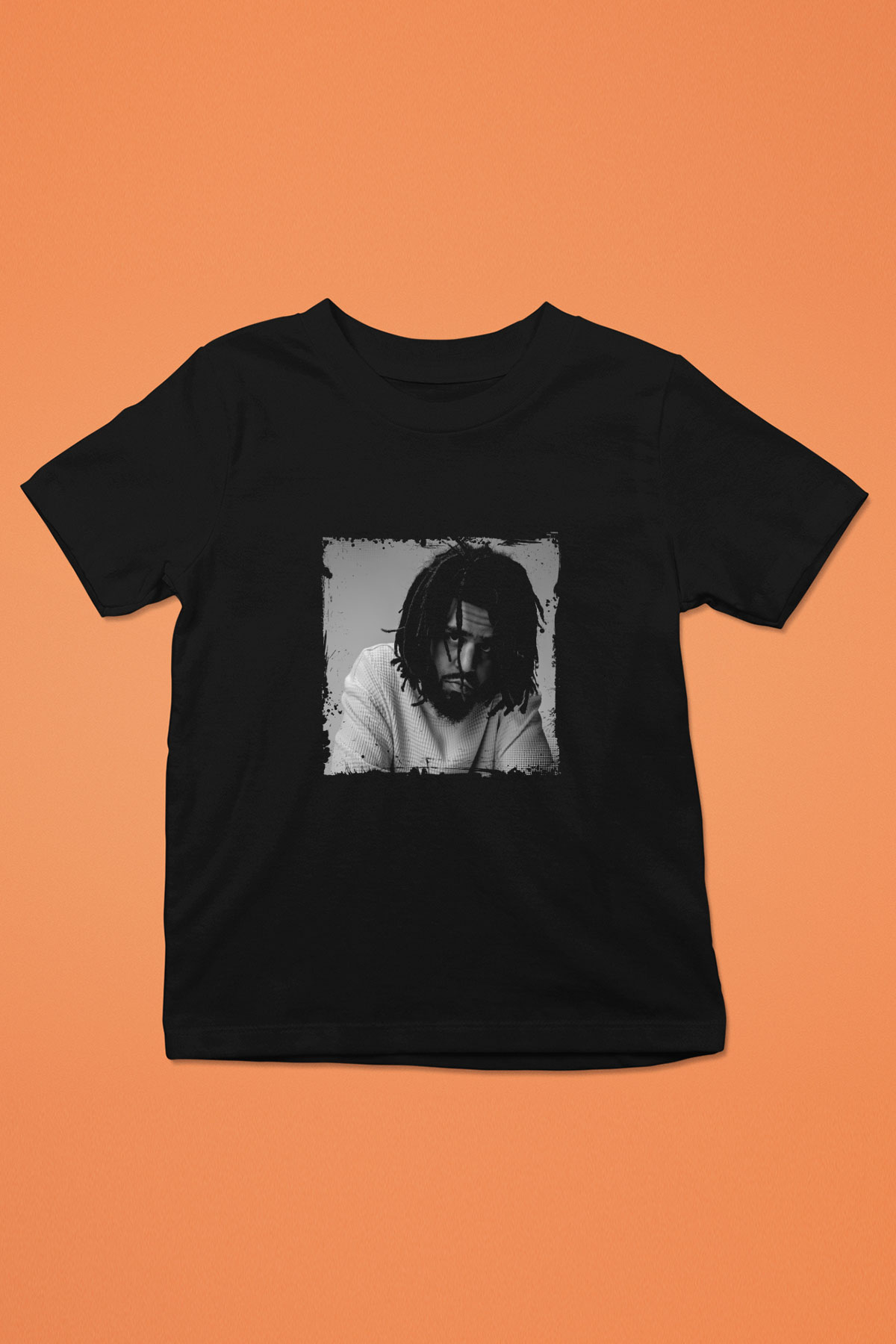 J. Cole Baskılı Unisex Siyah Çocuk Tişört