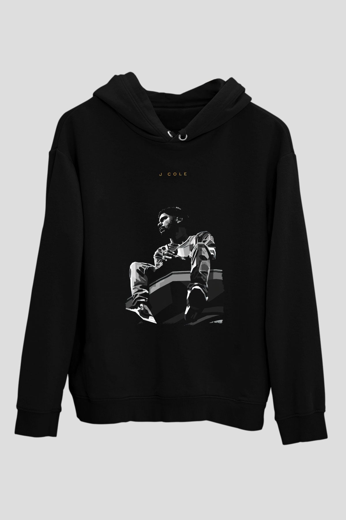 J. Cole Siyah Unisex Kapüşonlu Sweatshirt
