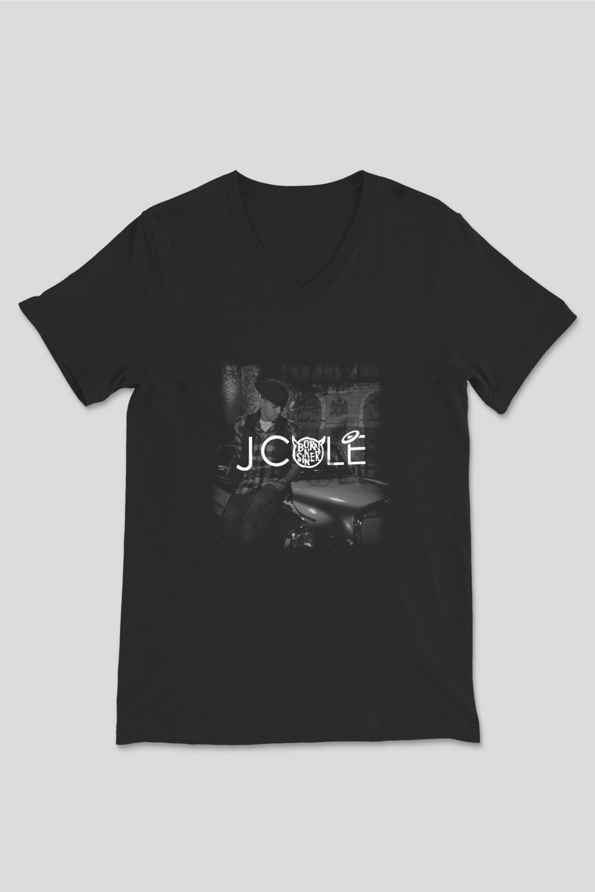 J. Cole Siyah Unisex V Yaka Tişört T-Shirt