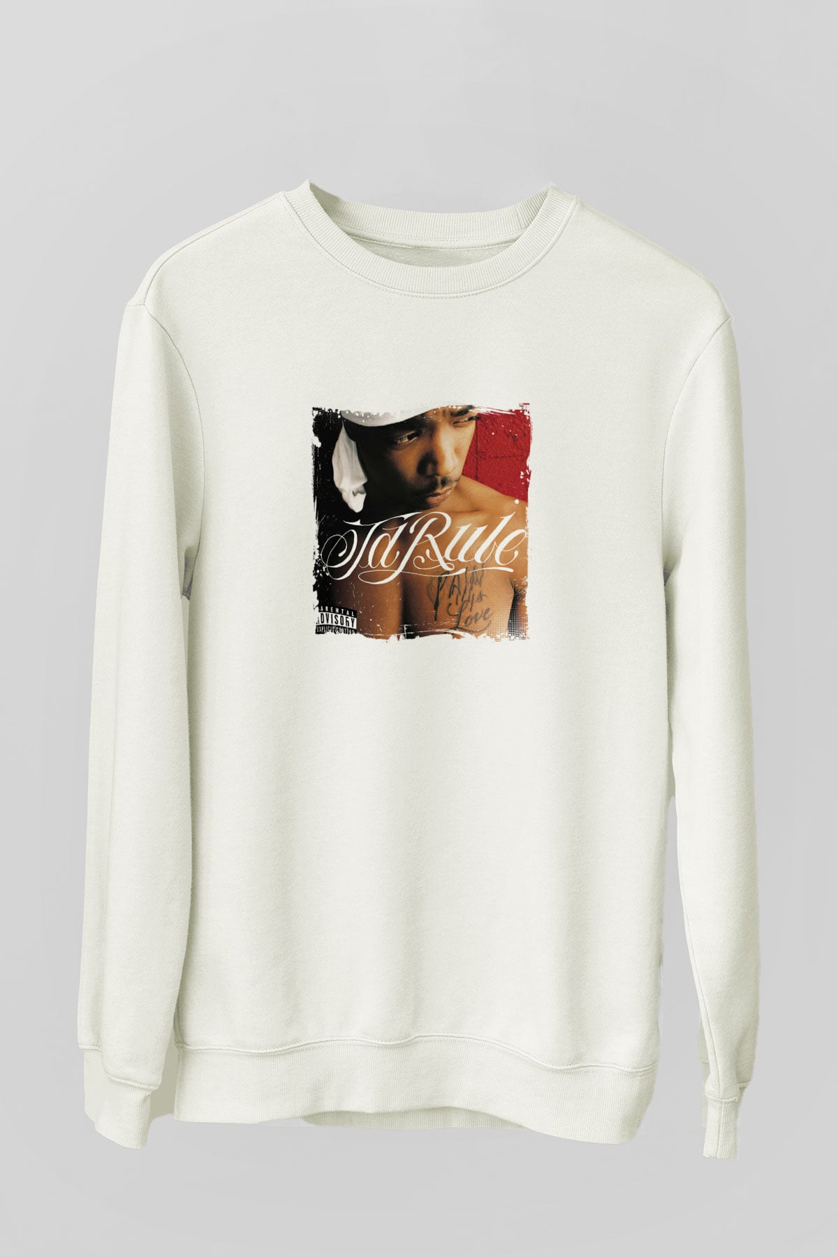 Ja Rule Baskılı Unisex Beyaz Sweatshirt