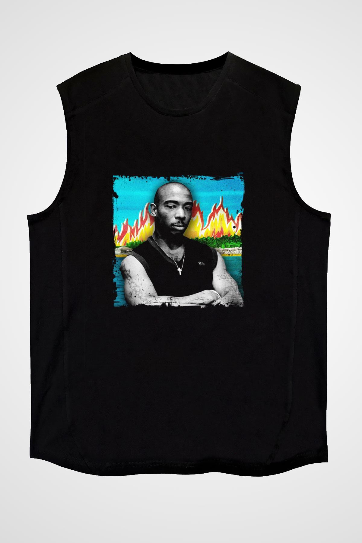 Ja Rule Baskılı Unisex Siyah Kolsuz Tişört
