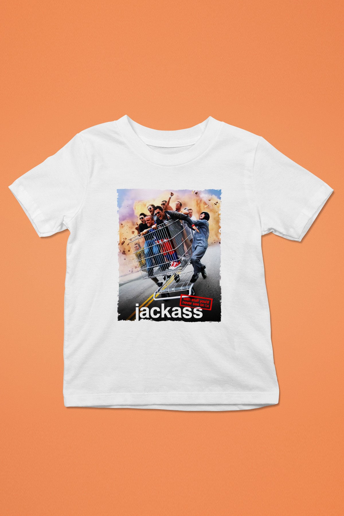 Jackass Baskılı Beyaz Unisex Çocuk Tişört