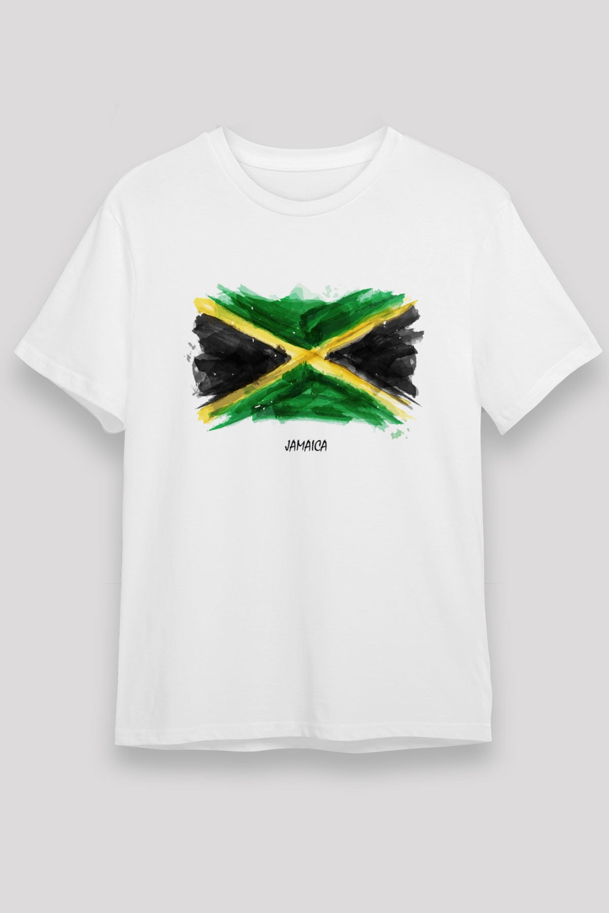 Jamaika Beyaz Unisex Tişört T-Shirt - TişörtFabrikası