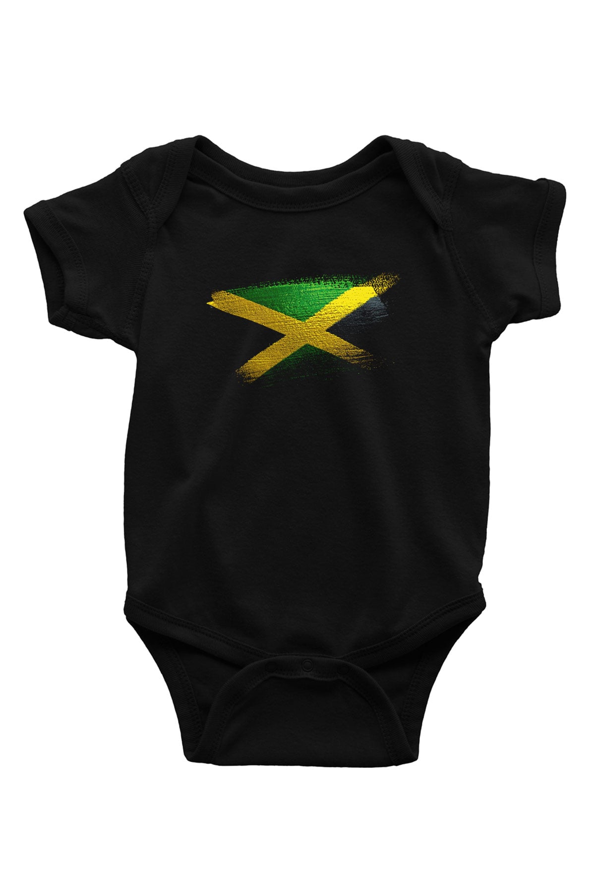 Jamaika - Jamaica Bayrağı Baskılı Unisex Siyah Bebek Body - Zıbın