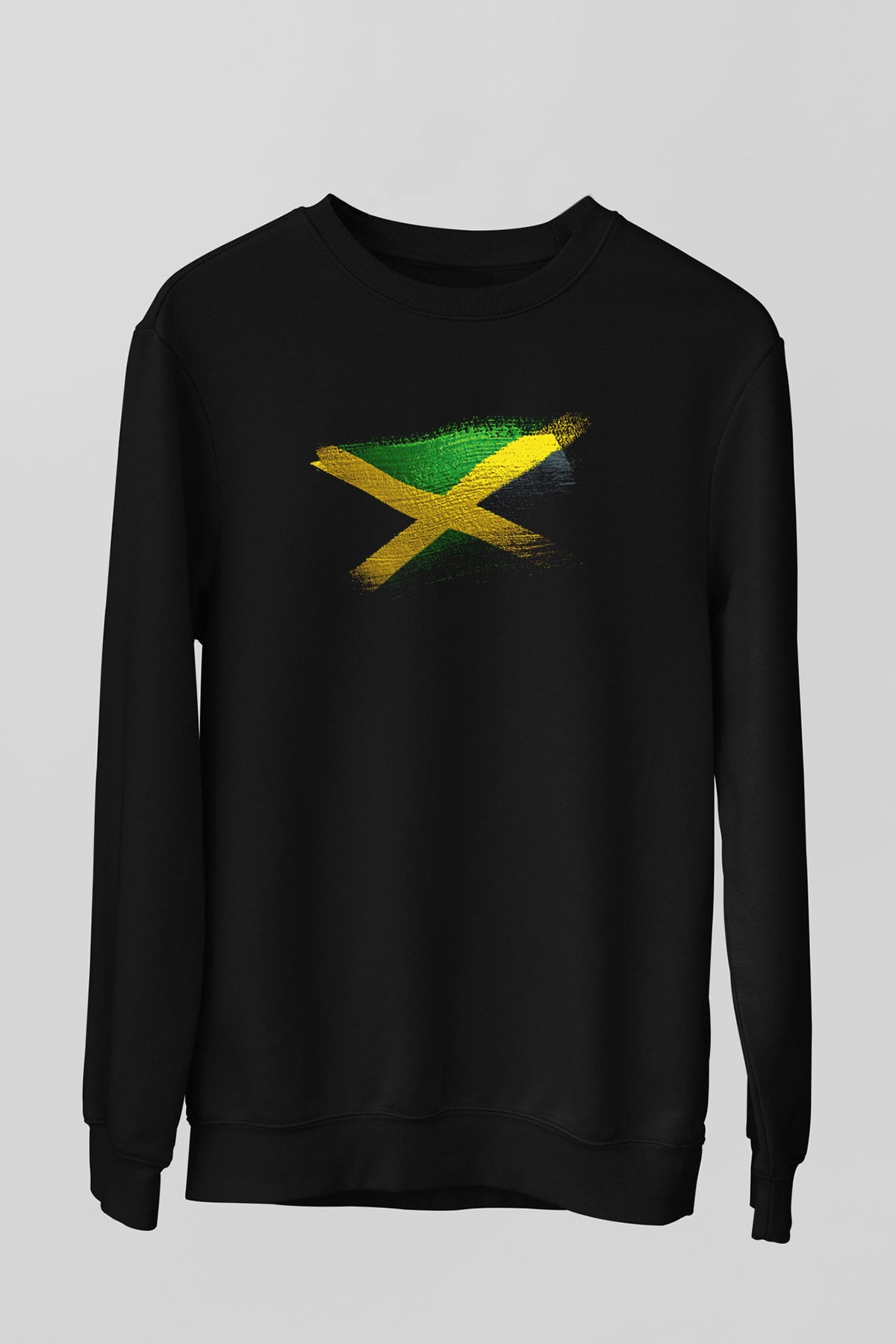 Jamaika - Jamaica Bayrağı Baskılı Unisex Siyah Sweatshirt