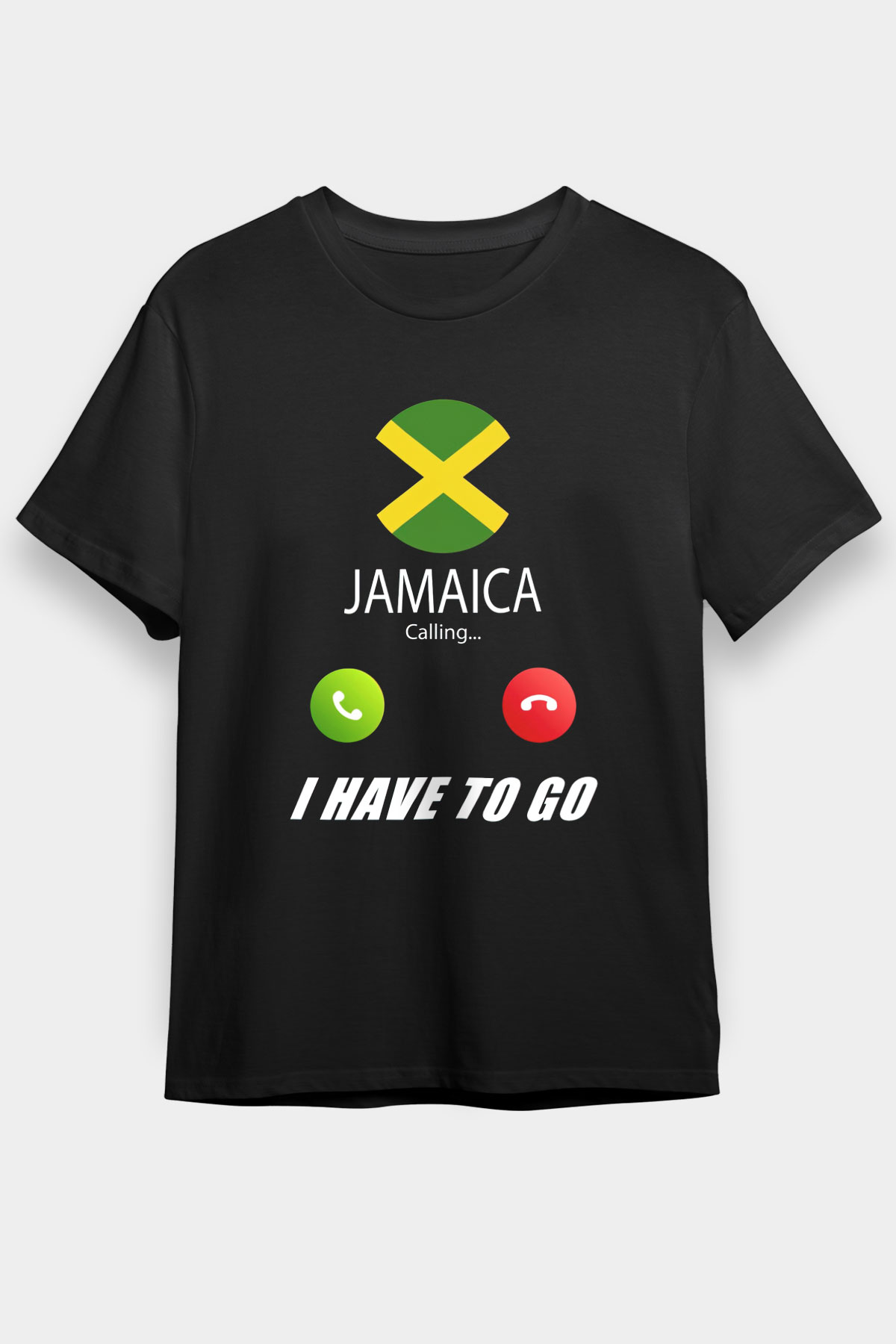 Jamaika Siyah Unisex Tişört T-Shirt - TişörtFabrikası