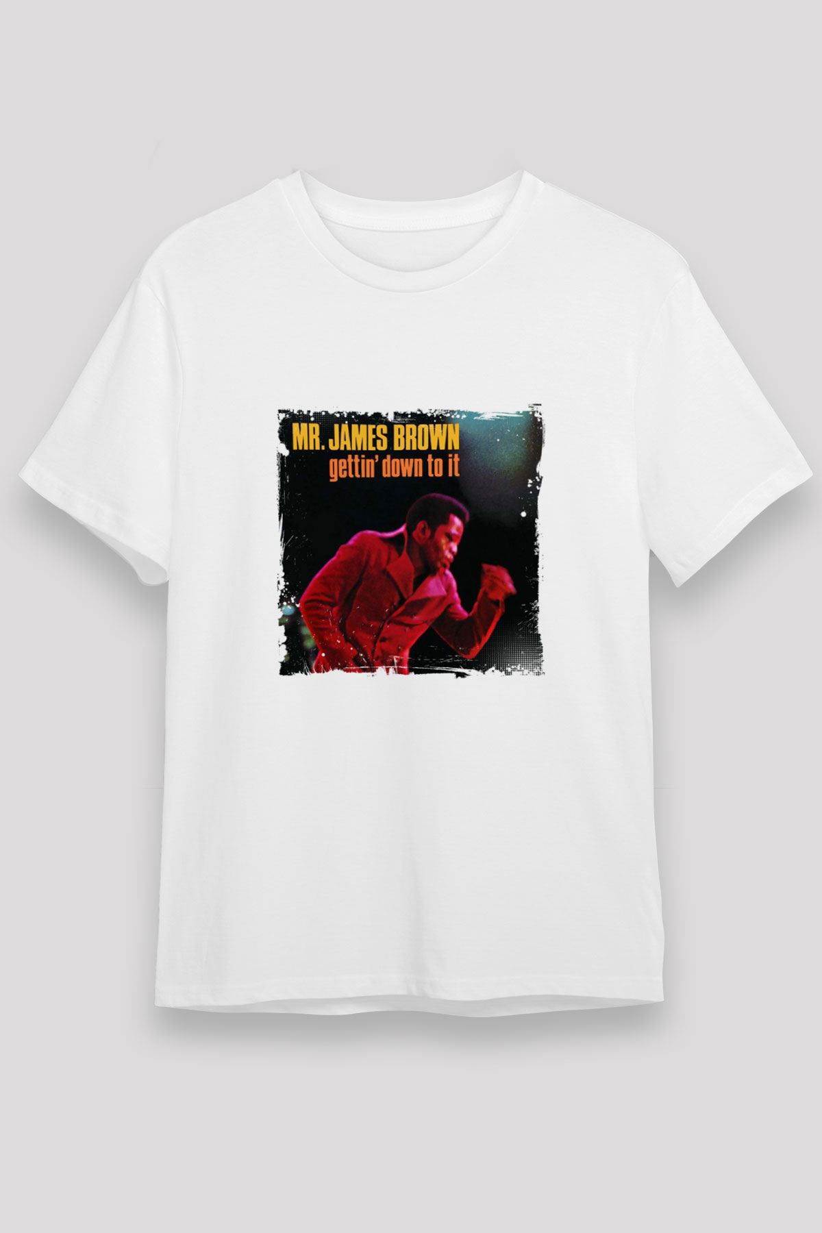James Brown Baskılı Unisex Beyaz Tişört