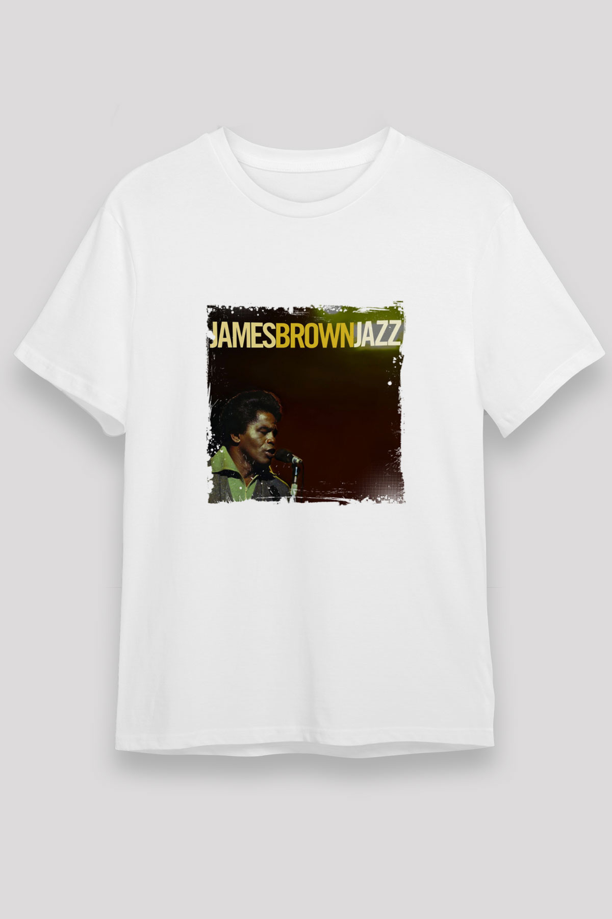 James Brown Baskılı Unisex Beyaz Tişört