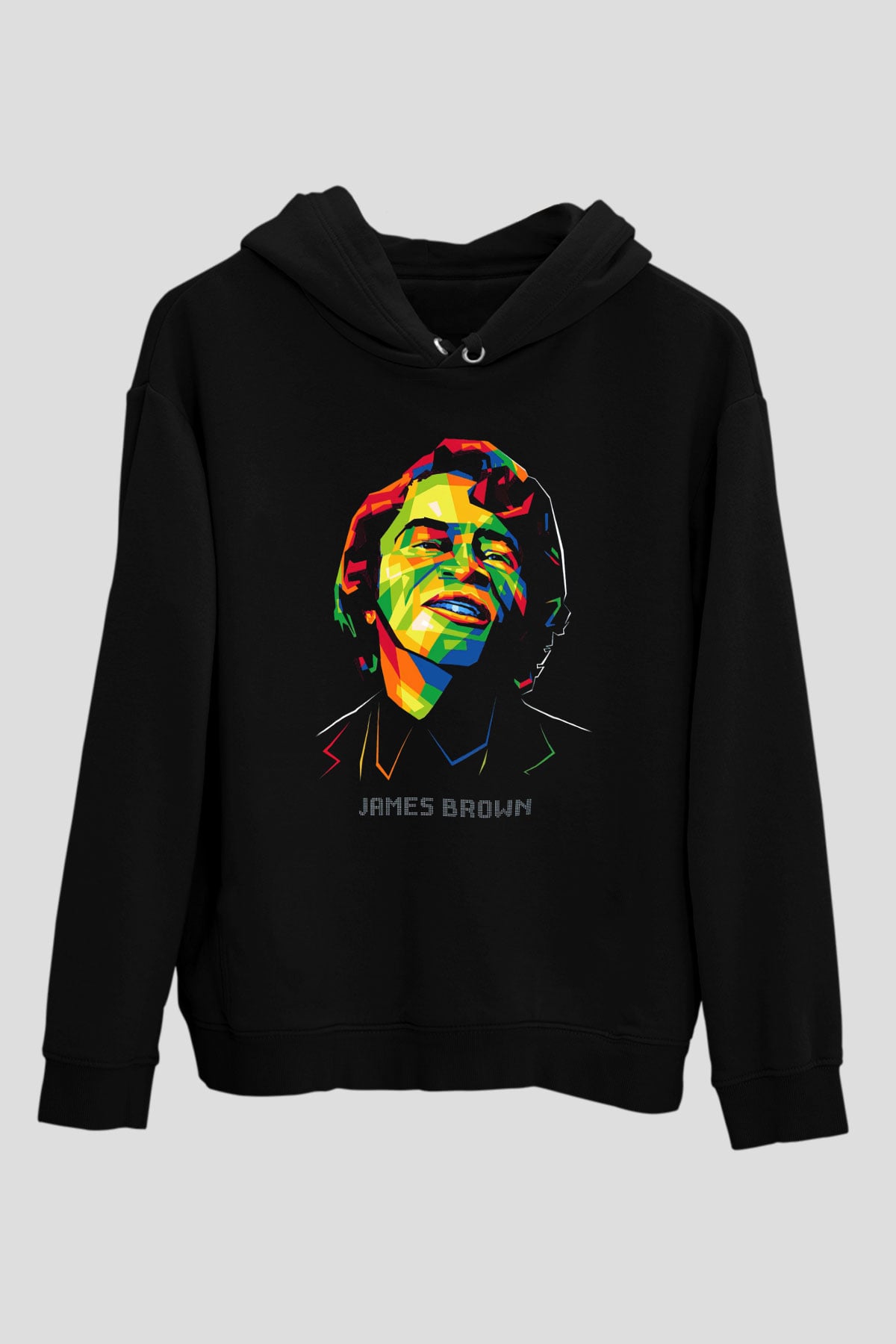 James Brown Siyah Unisex Kapüşonlu Sweatshirt