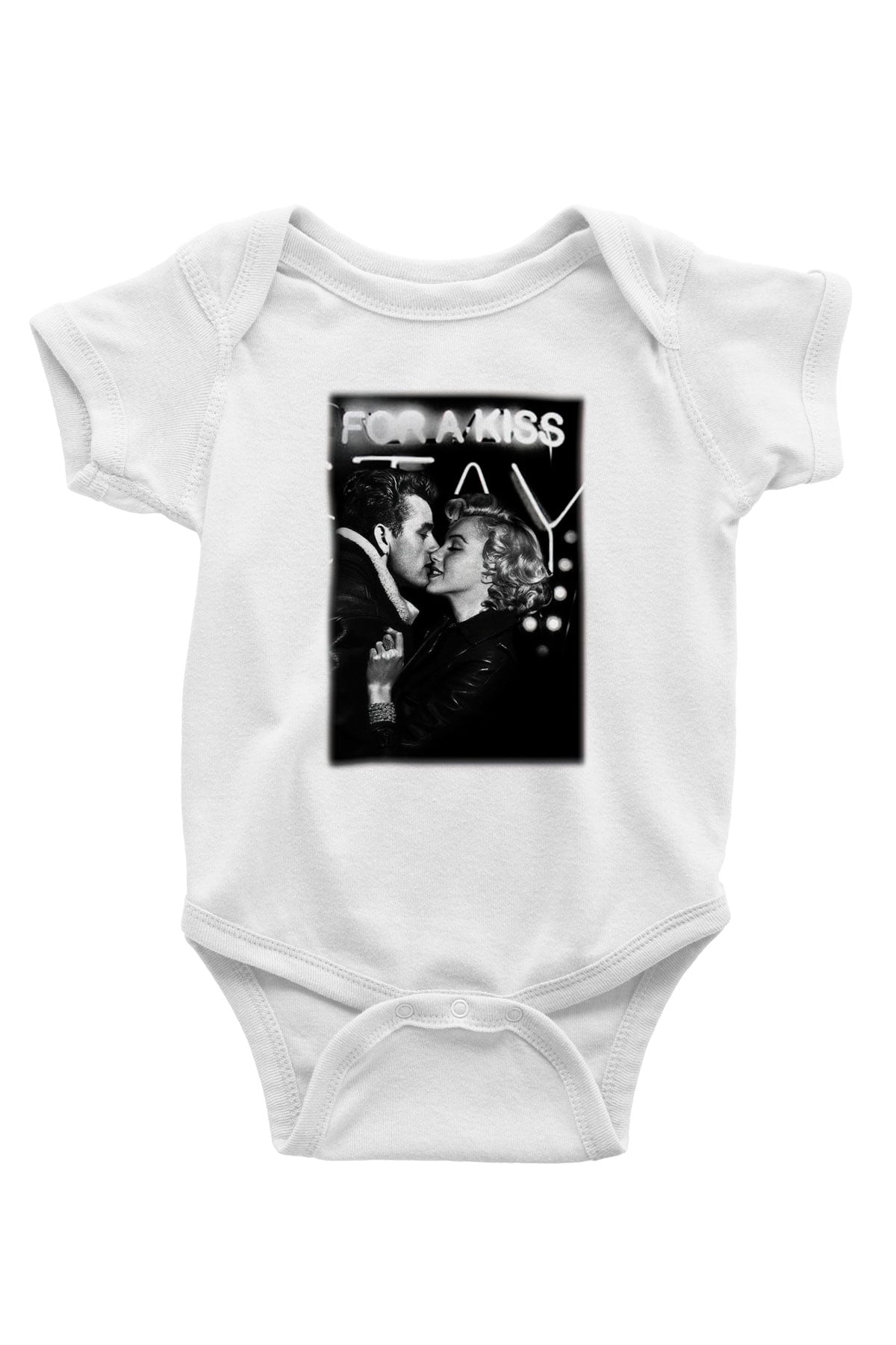 James Dean Baskılı Beyaz Unisex Bebek Body - Zıbın