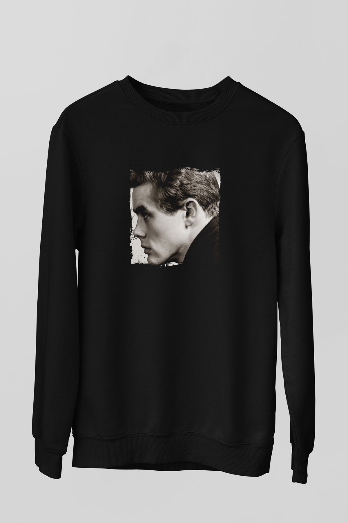 James Dean Baskılı Unisex Siyah Sweatshirt