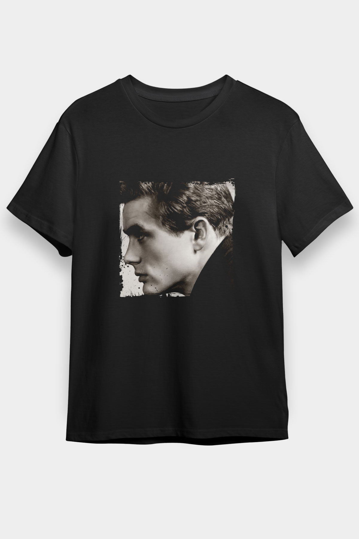 James Dean Baskılı Unisex Siyah Tişört