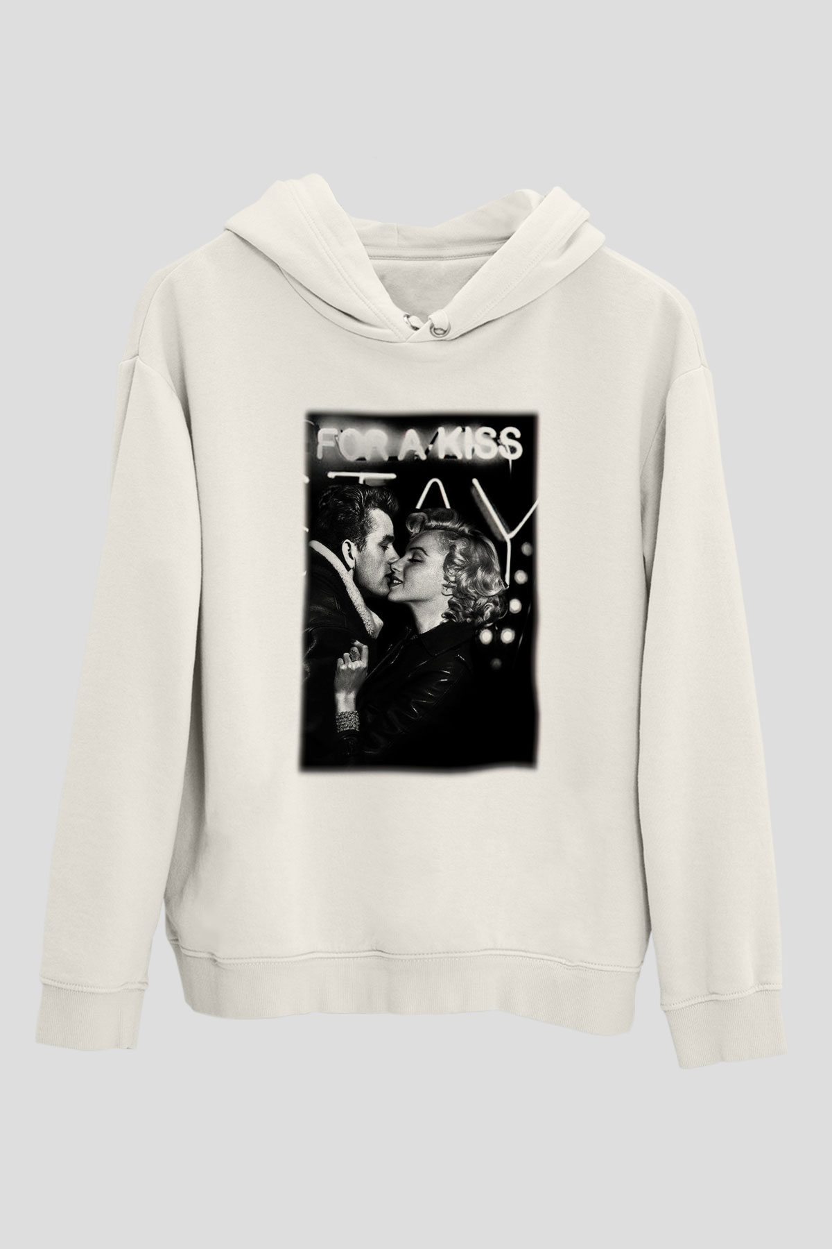 James Dean Beyaz Unisex Kapşonlu Sweatshirt
