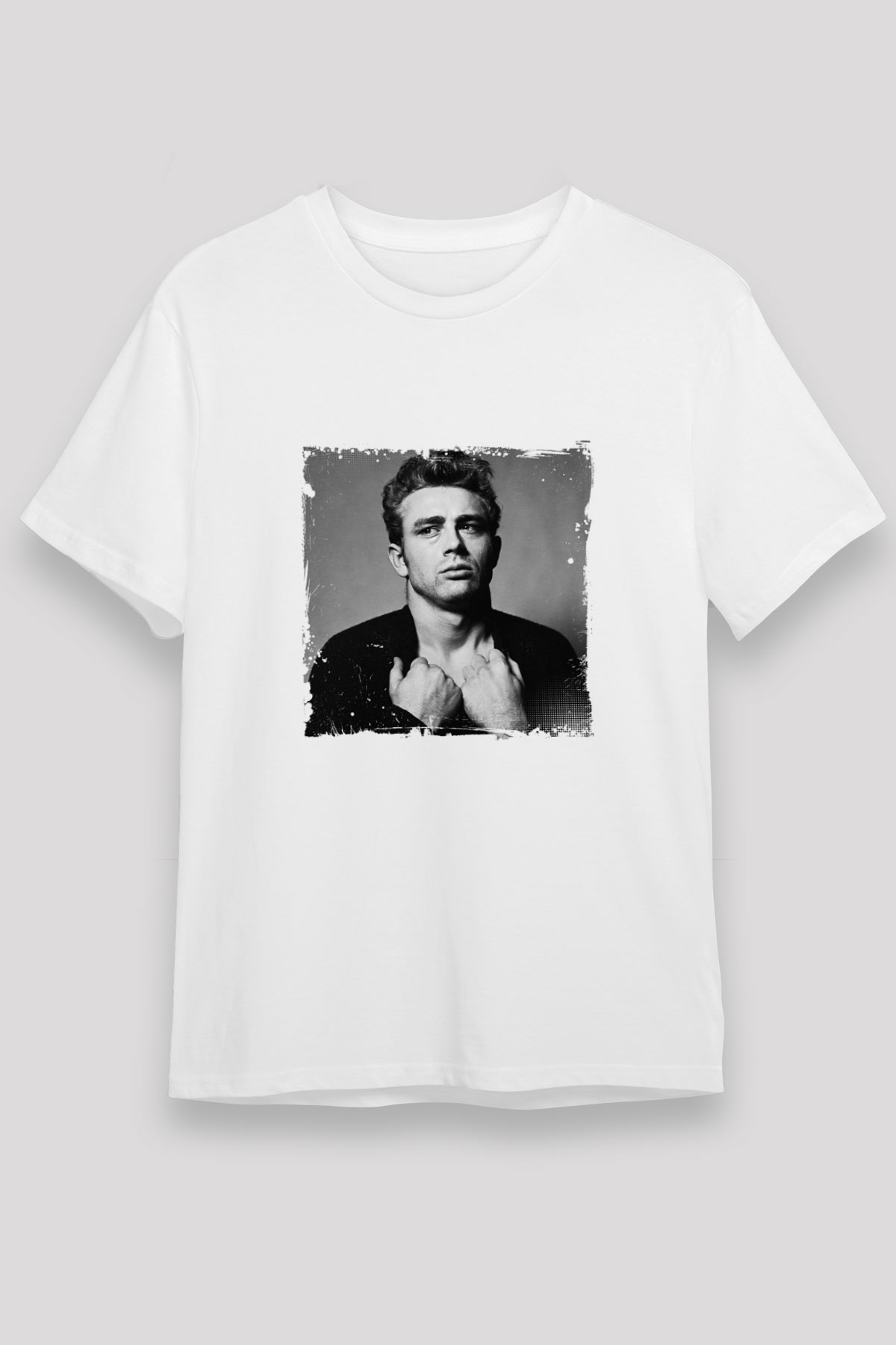 James Dean Unisex Baskılı Beyaz Tişört