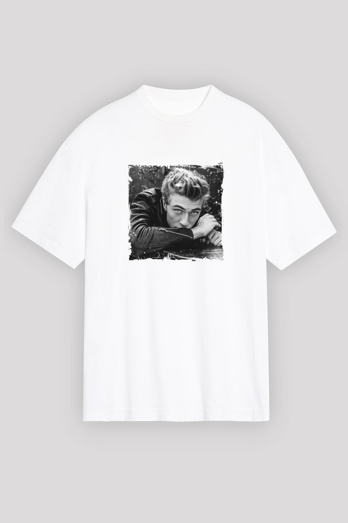 James Dean Unisex Baskılı Beyaz Tişört