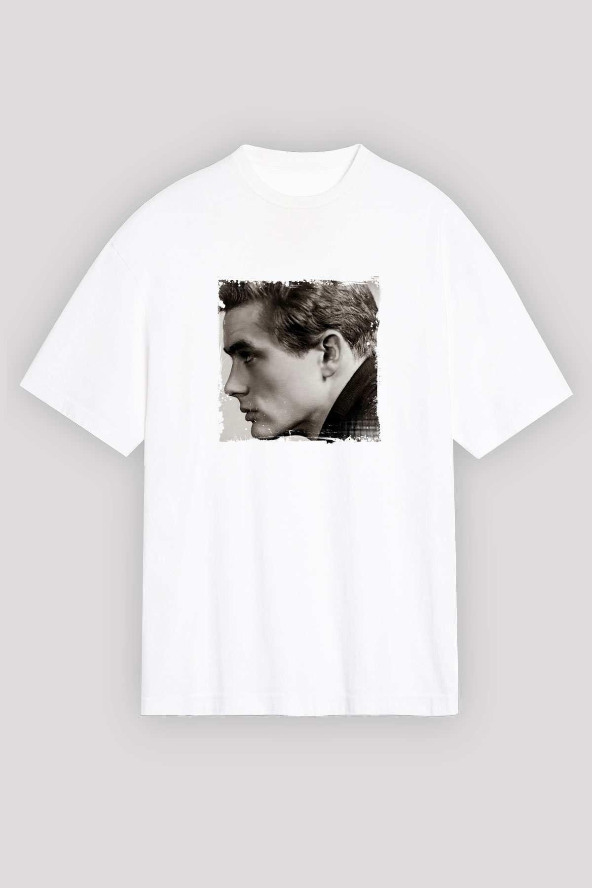 James Dean Unisex Baskılı Beyaz Tişört