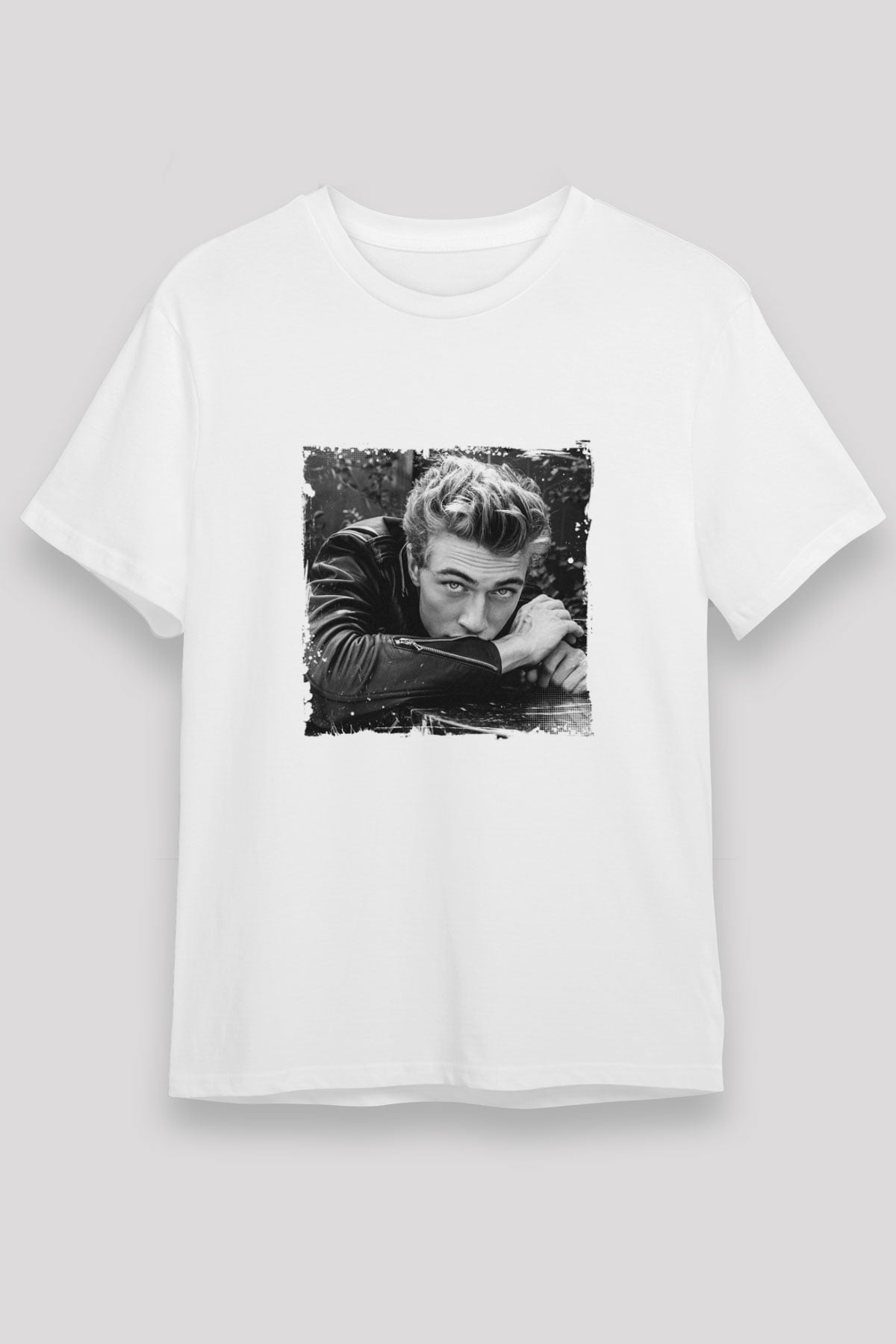 James Dean Unisex Baskılı Beyaz Tişört