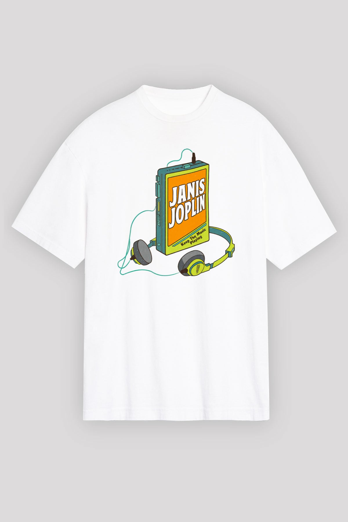 Janis Joplin Beyaz Unisex Tişört T-Shirt - TişörtFabrikası