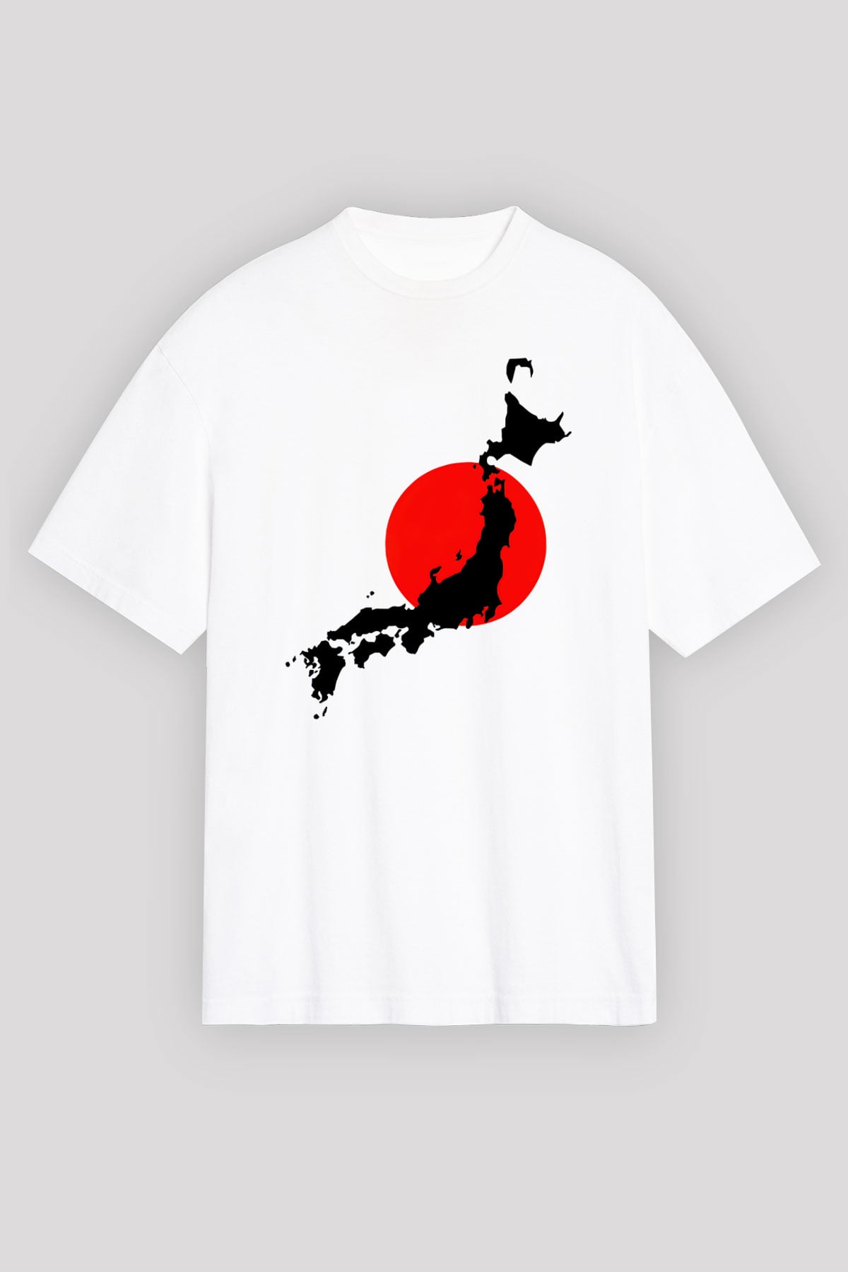 Japonya Beyaz Unisex Oversize Tişört T-Shirt