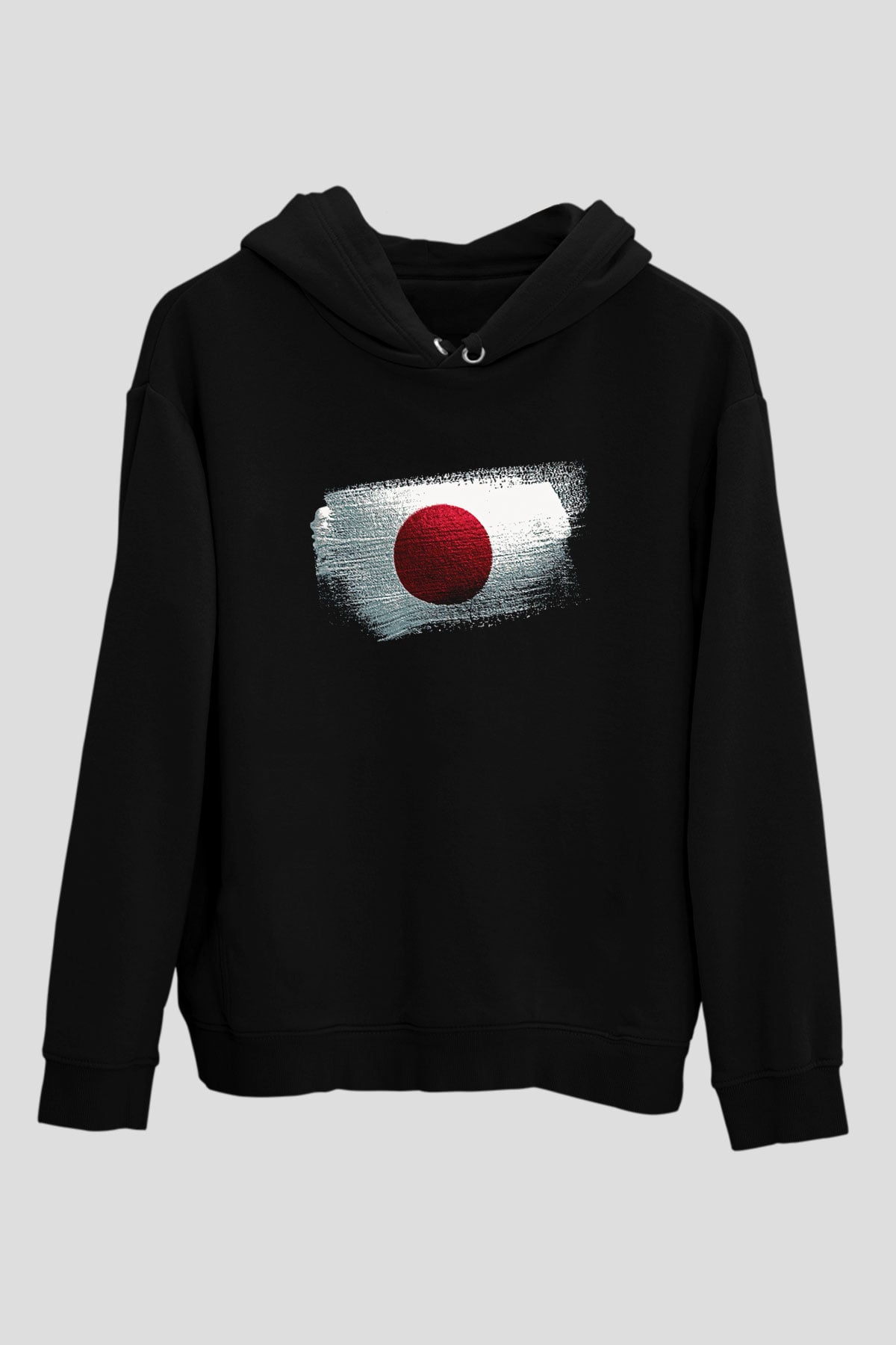 Japonya - Japan Bayrağı Baskılı Unisex Siyah Hoodie