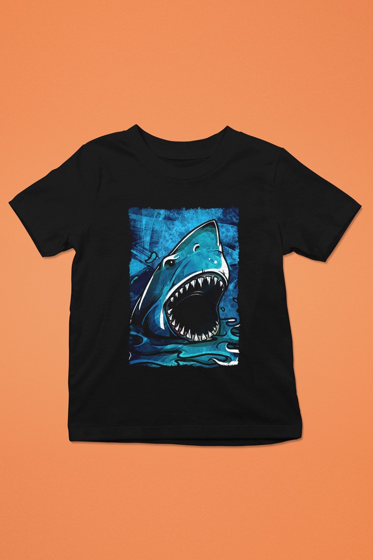 Jaws Siyah Unisex Çocuk Tişört