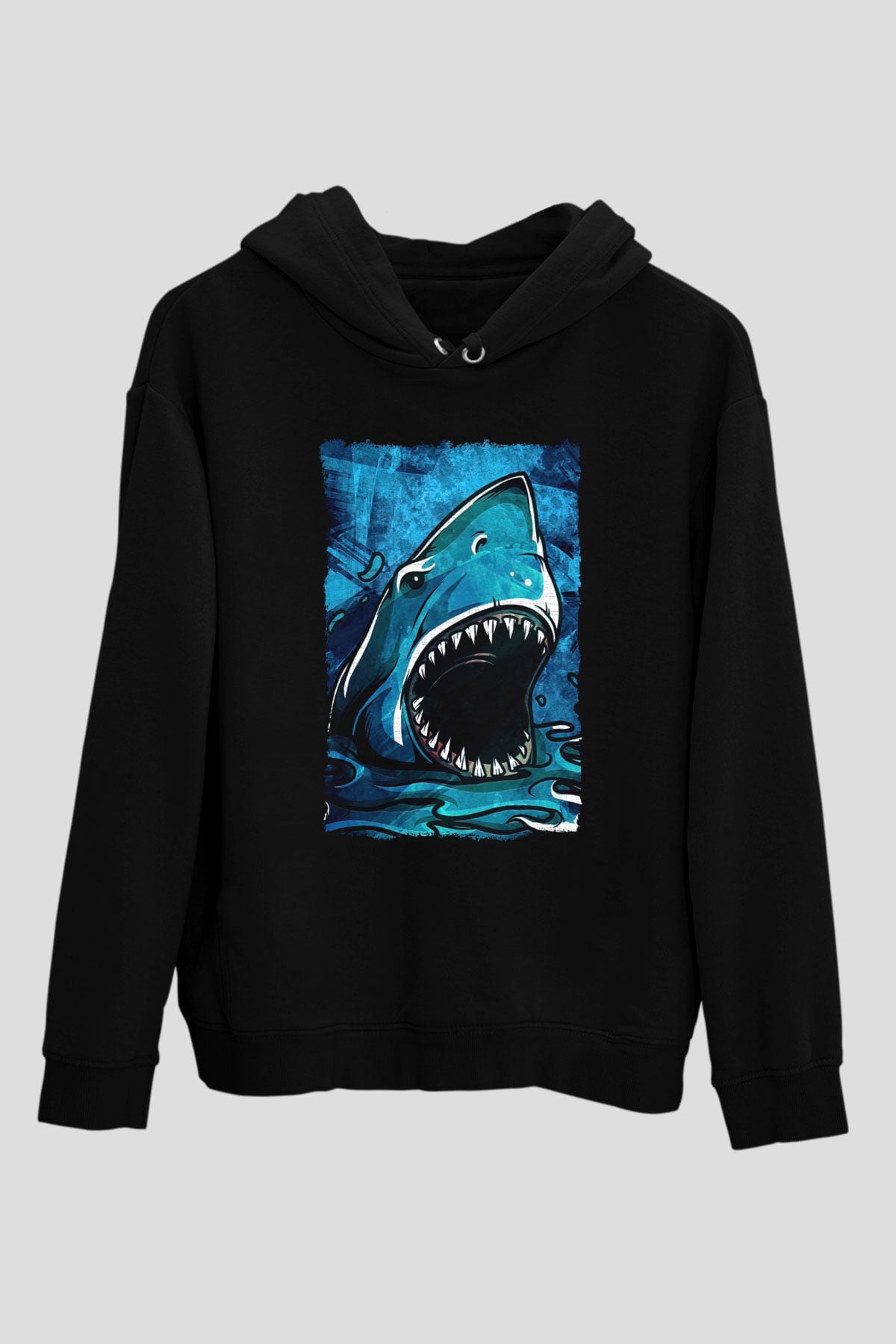 Jaws Siyah Unisex Hoodie